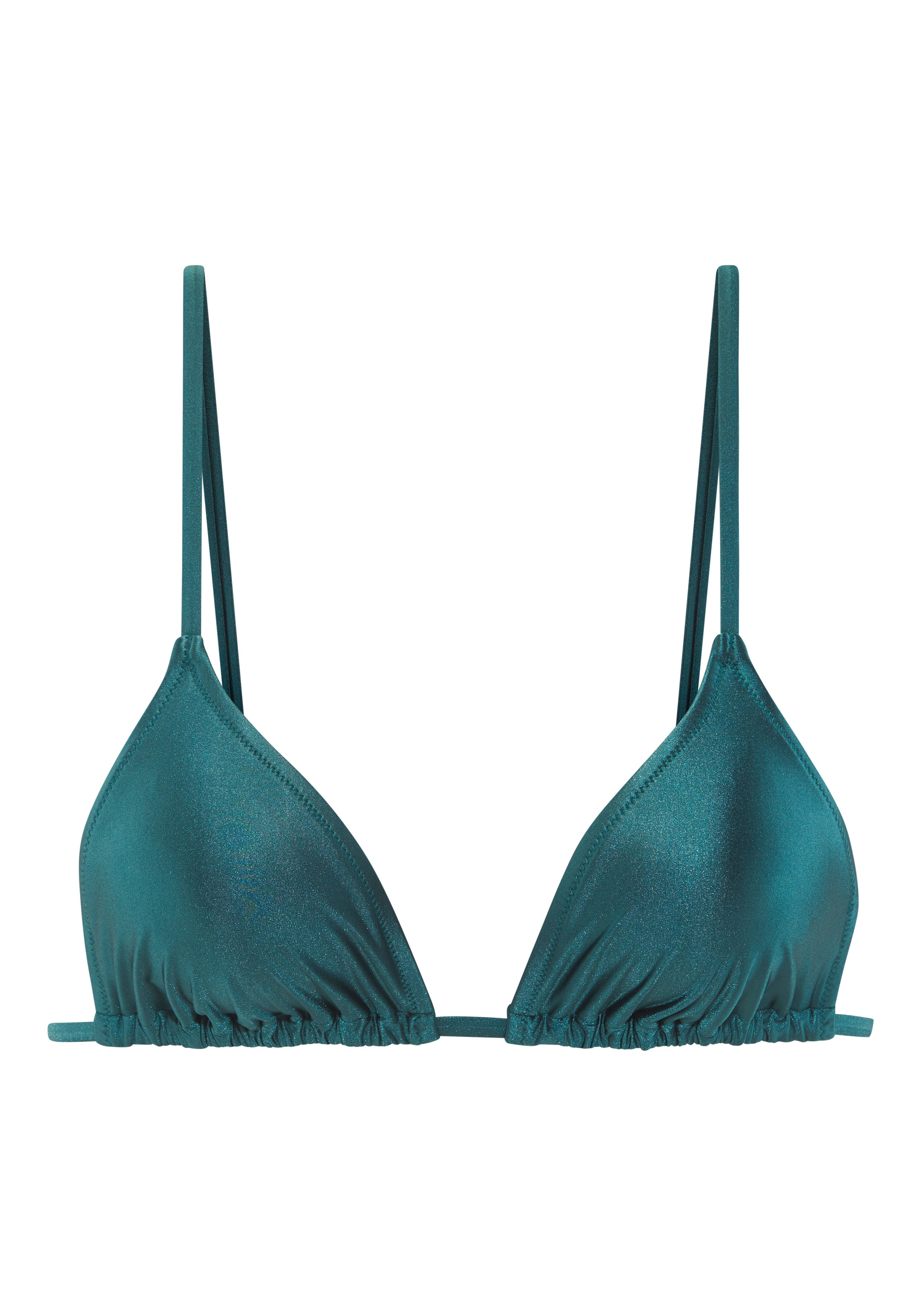 Copenhagen Studios Damen Triangel-Bikini-Top »Manon« aus glänzendem Material in blau, Größe Cup A/B