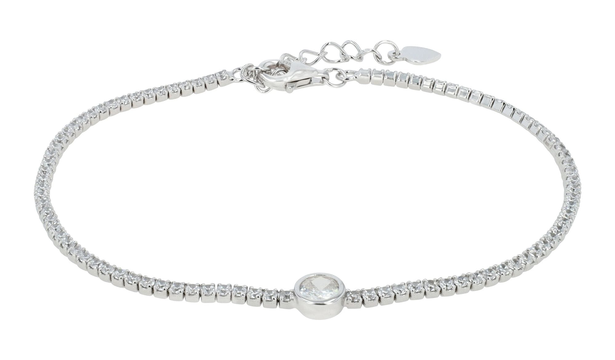 Adelia´s Armband »Damen Armband aus 925 Silber mit Zirkonia 17+3 cm«