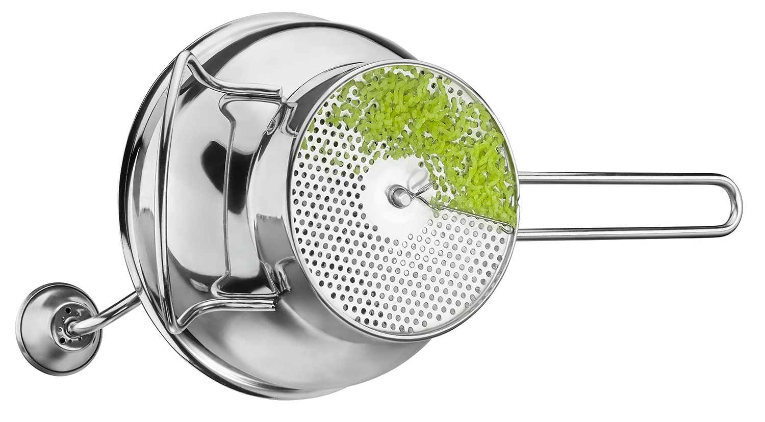 GEFU Passiersieb »FLOTTE LOTTE®, Passiergerät inkl. 3 Lochscheiben (1, 3 und 8 mm)« auswechselbare Lochscheiben, Abstreiffunktion