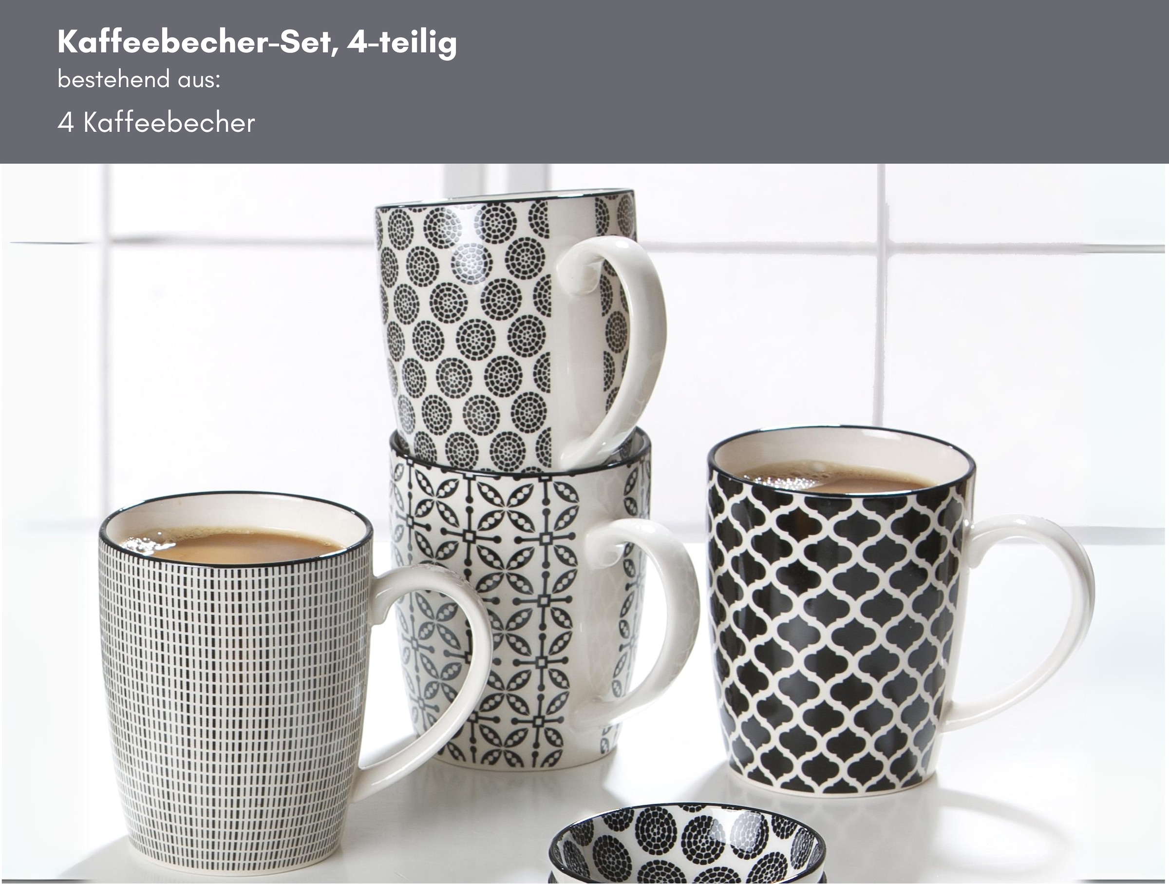 Ritzenhoff & Breker Becher »Takeo«, (Set, 4 tlg.), skandinavisch-schlichter Touch, 350 ml, 4-teilig