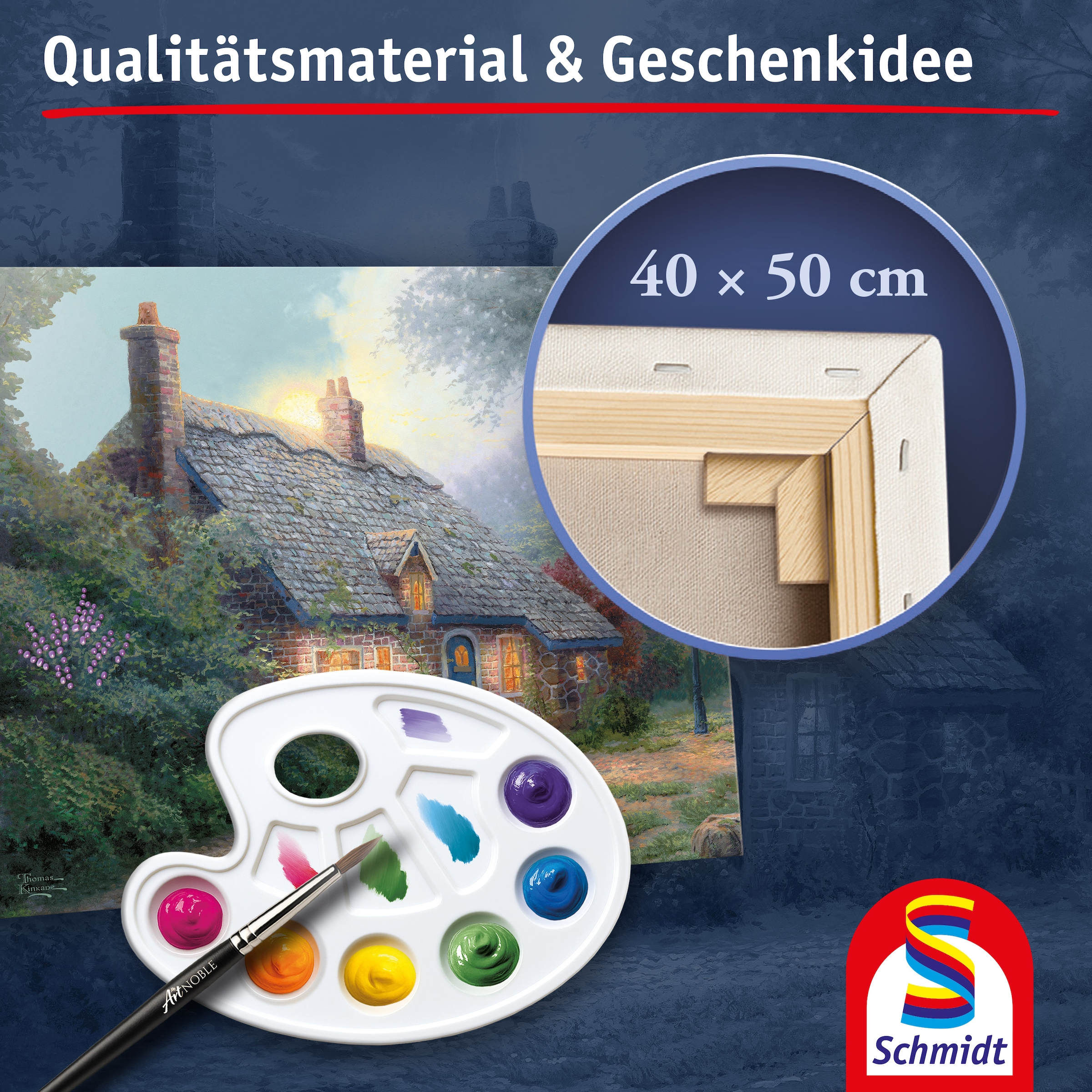 Schmidt Spiele Malvorlage »MyArtNoble, Thomas Kinkade, Malset  Moonlight Cottage«