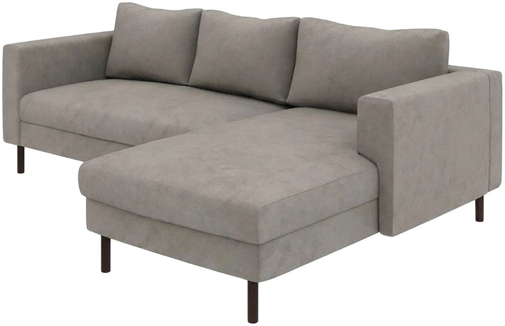 TRENDMANUFAKTUR Ecksofa »Amazing II, wahlw. mit Schlaffunktion & Bettkasten, Fuß schwarz« Recamiere beidseitig montierbar, L-Form,in Cord o. Struktur, B: 232 cm