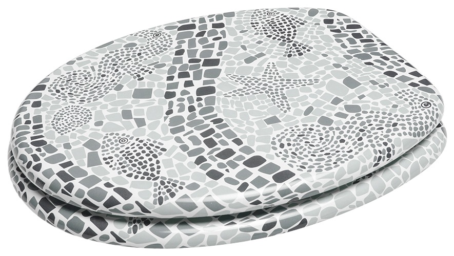 Sanilo WC-Sitz »Mosaic World Grey«, mit Absenkautomatik