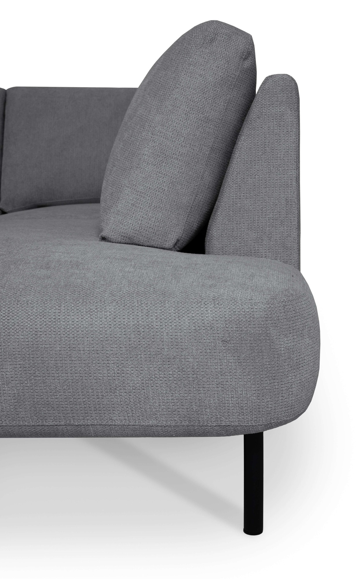 Places of Style Wohnlandschaft »Cesola«, in weichem Chenille-Stoff, Breite 327 cm, mit schwarzen Metallfüßen
