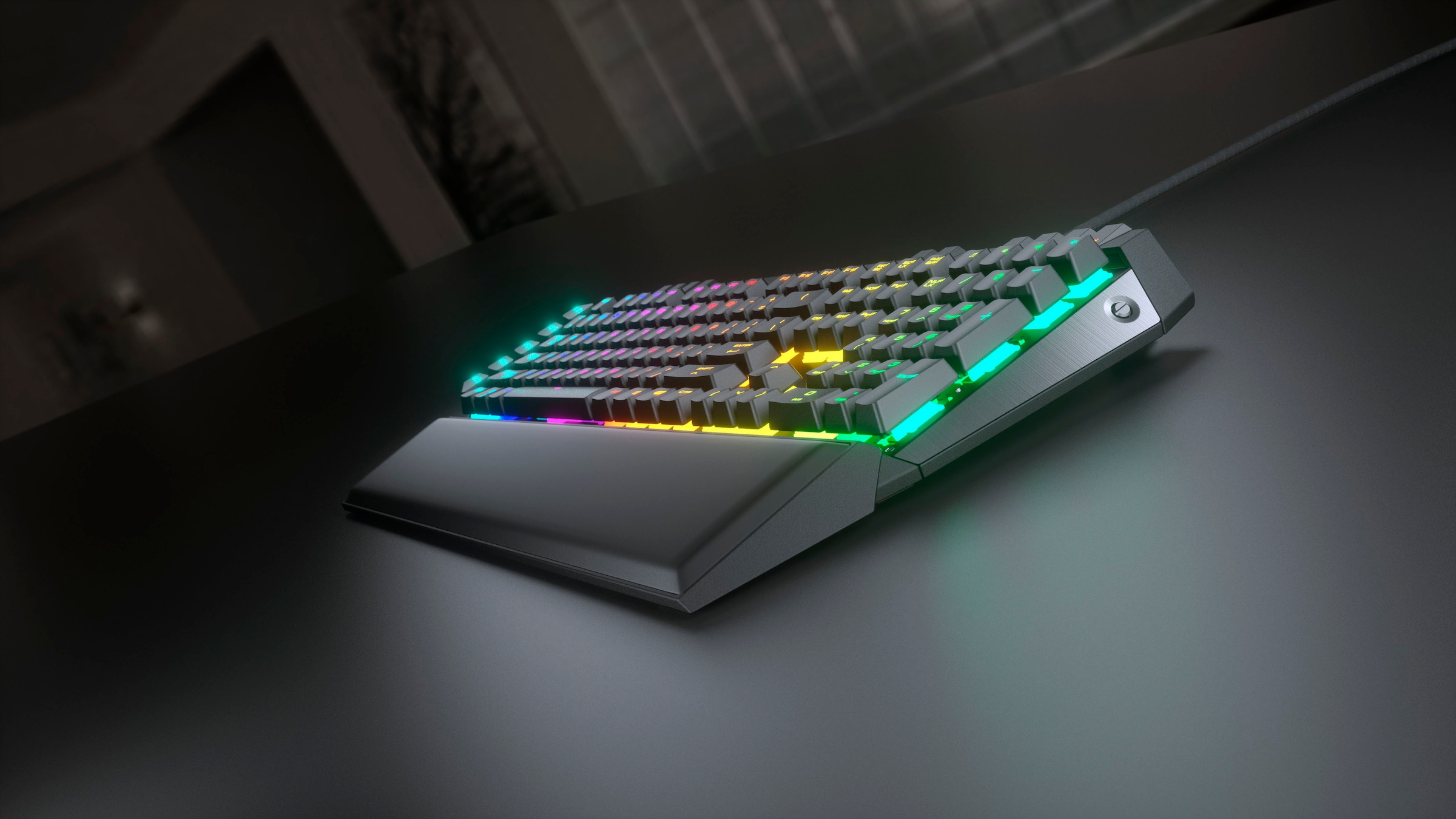 Cougar Gaming-Tastatur »700K EVO Mechanisch«, (Easy-Switch-Fn-Tasten-Handgelenkauflage-Lautstärkeregler-Makro-Tasten-Multimedia-Tasten-USB-Anschluss-Windows-Sperrtaste-Ziffernblock-programmierbare G-Tasten-ergonomische Form), CHERRY RGB MX-Tasten