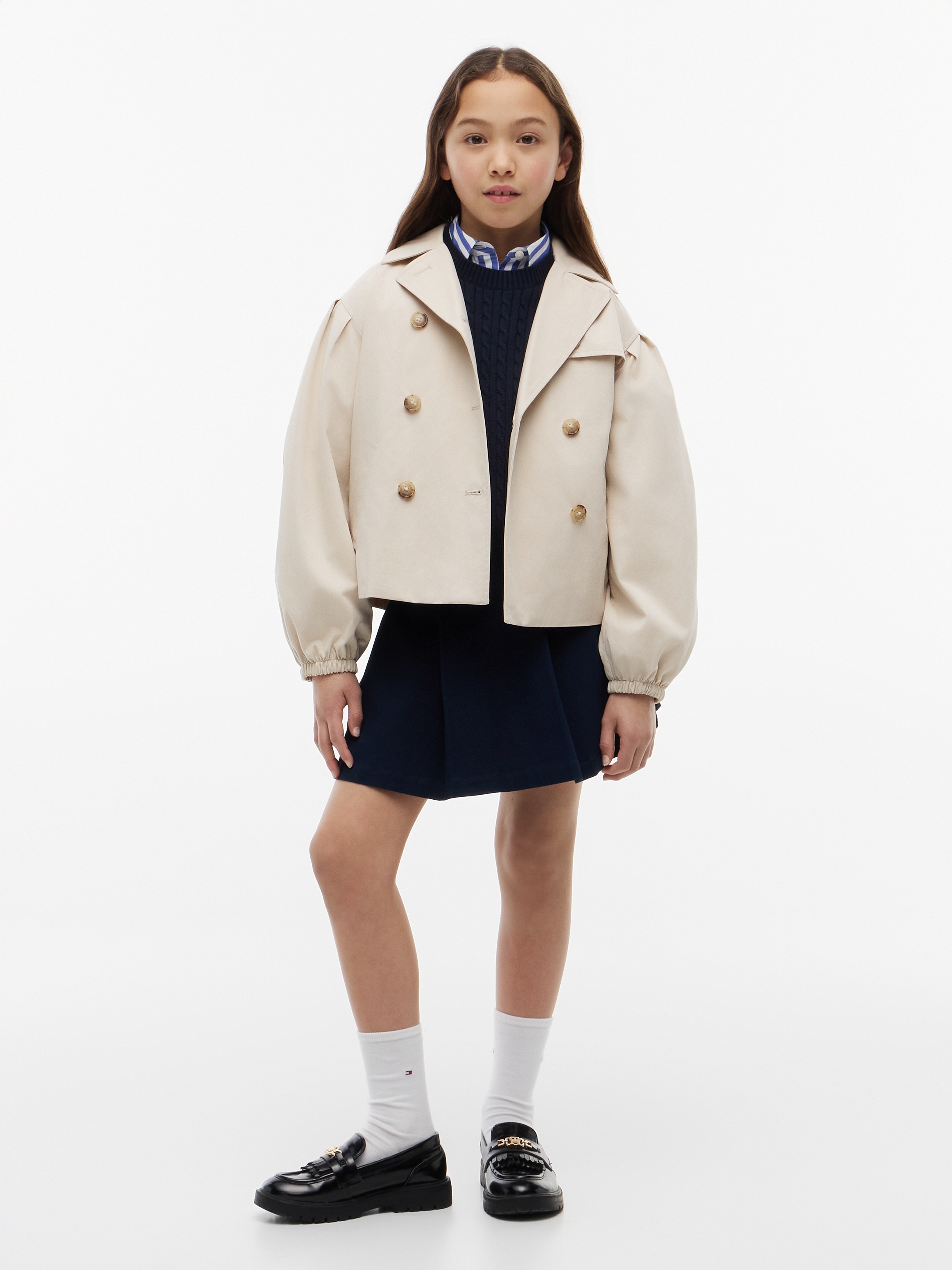 Tommy Hilfiger Kurzjacke 2-Reihig, Baumwoll-Mix, Kinder bis 16 Jahre