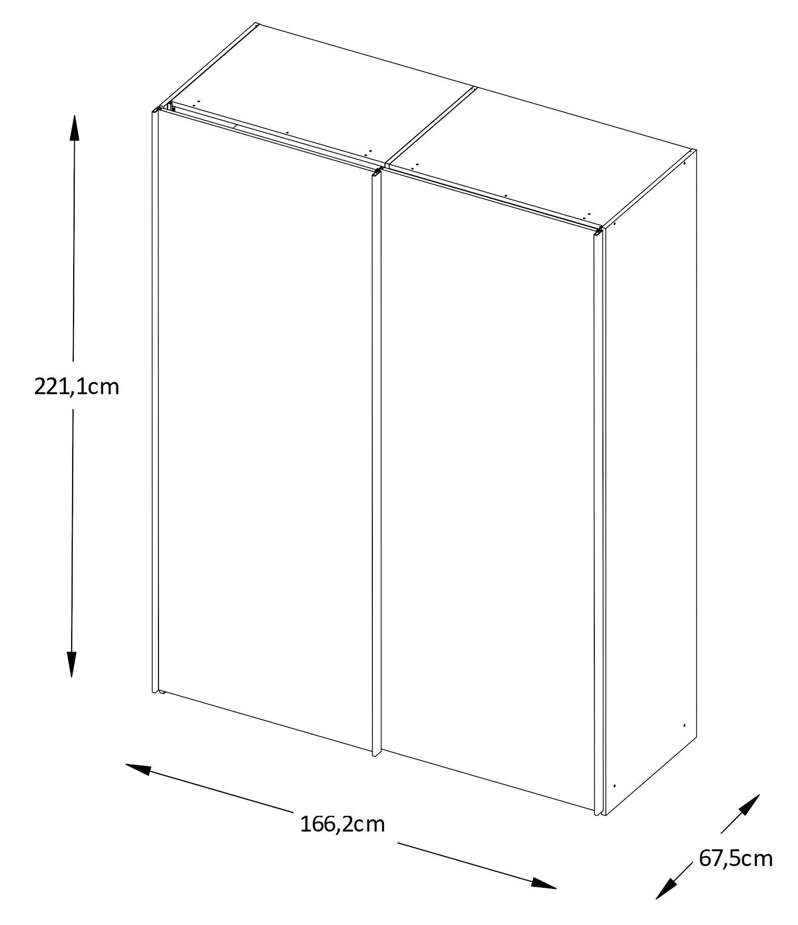STAUD Schwebetürenschrank »Sinfonie Plus, edles Design in hochwertiger Qualität, Made in Germany« Glas und Spiegel-Frontkombination mit vier Ausstattungsvarianten