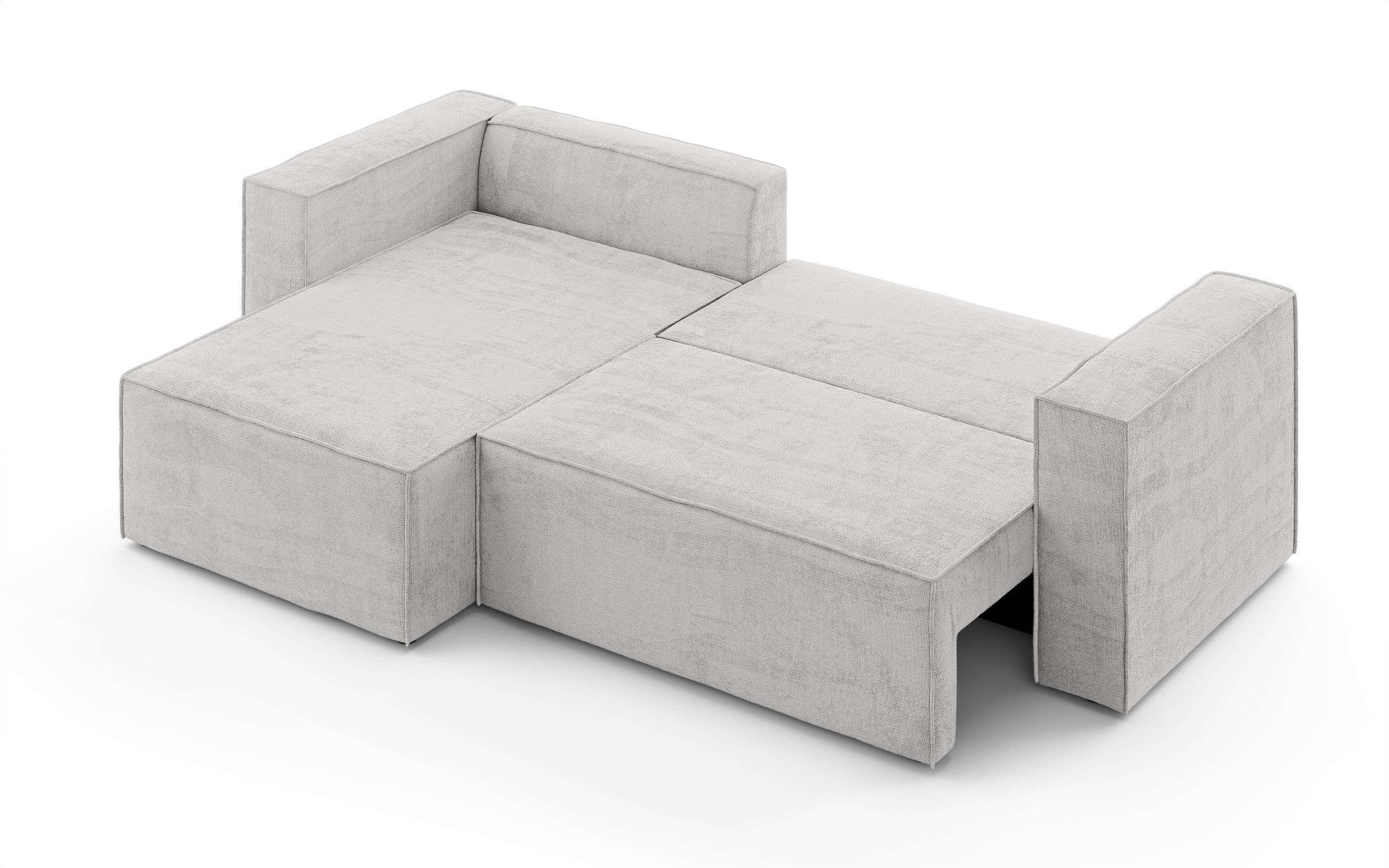 INOSIGN Ecksofa »LINCOLNVILLE mit Bettfunktion und Bettkasten, Maße B/H/T 244/76/150 cm«, L-Form mit Wellenunterfederung, Recamiere beidseitig montierbar