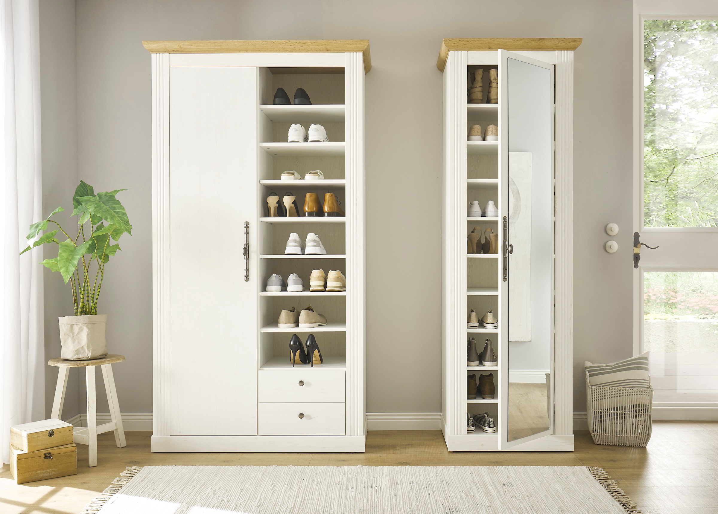 Home affaire Garderobenschrank »WESTMINSTER TOPSELLER!«, (Breite ca. 108 cm), im romantischen Landhausstil