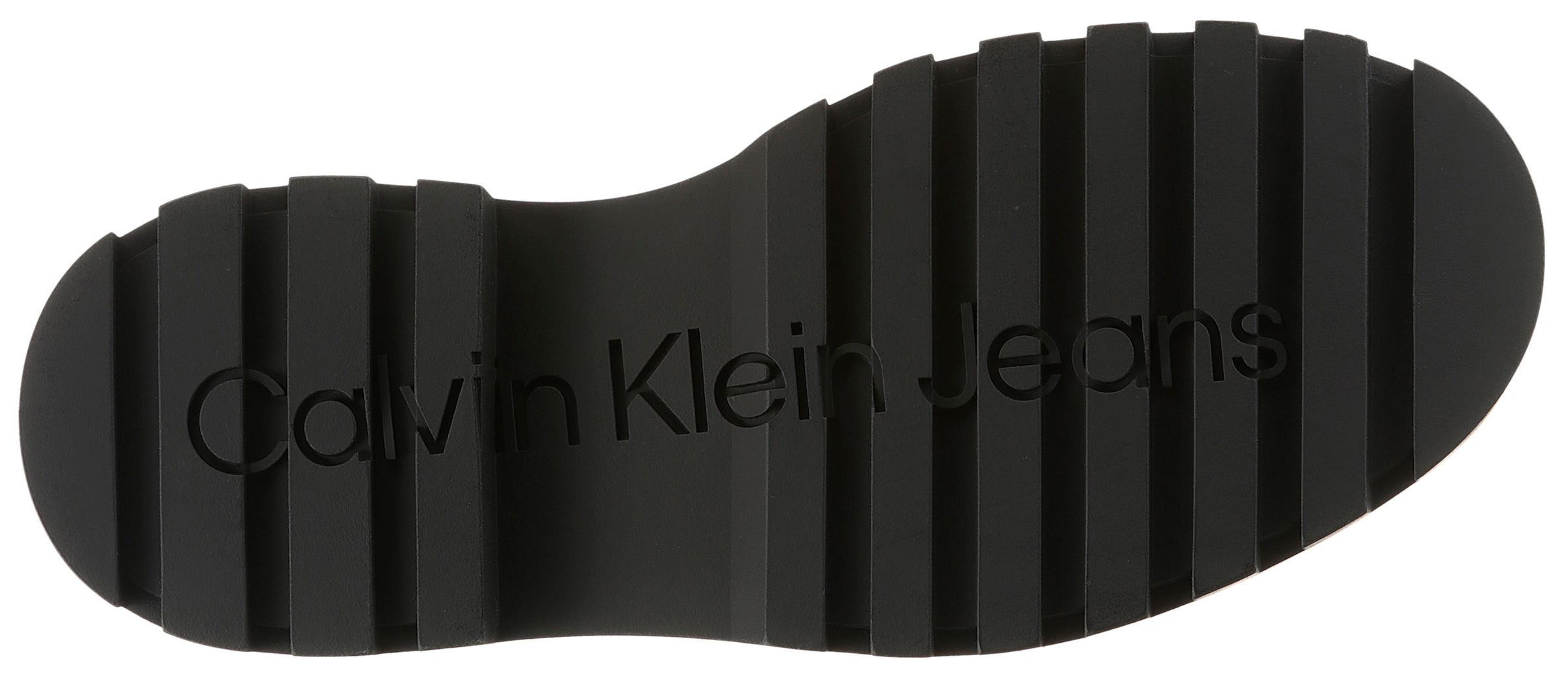 Calvin Klein Jeans Chelseaboots »LUGGED CHELSEA BOOT HIGH LTH«, Stiefelette, Klassik-Boots, Stretcheinsätze, mit Anziehlasche