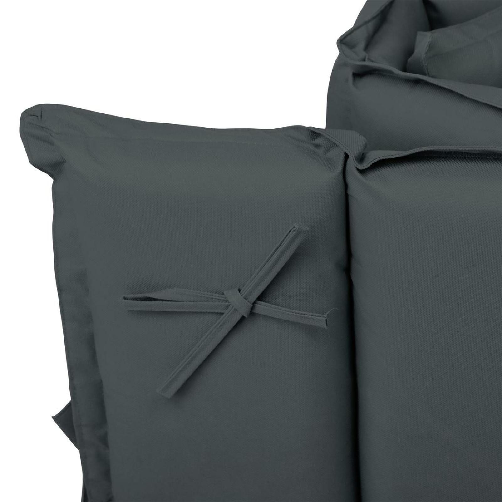 VCM Gartenliege »2x Auflage Sonnenliege Kopfkissen in Anthrazit«