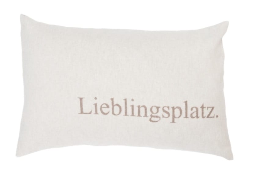 DAVID FUSSENEGGER Kissenhülle, (1 St.), mit Schriftzug Lieblingsplatz - Made in Austria
