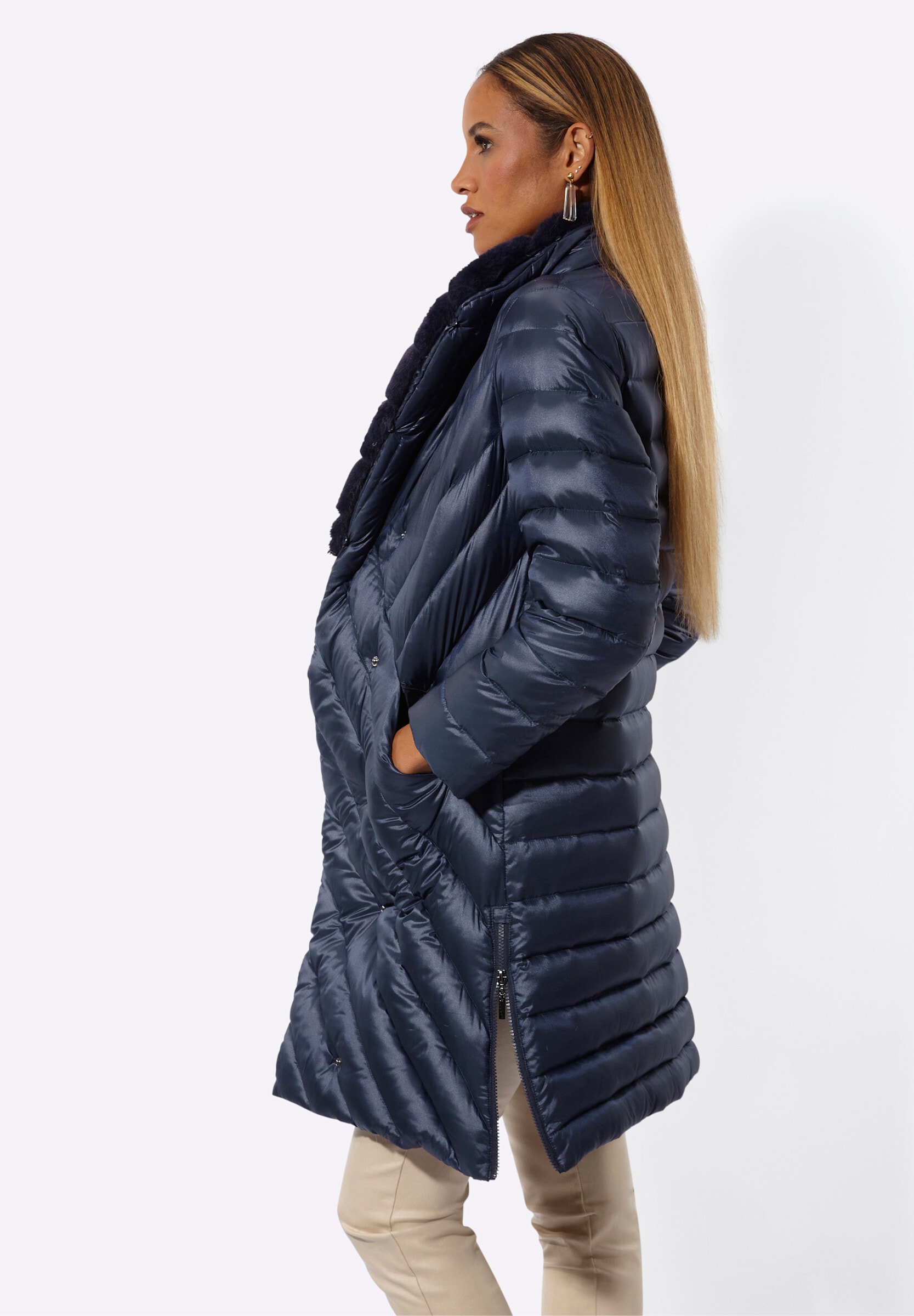 creation L Steppjacke »Daunen-Mantel Daunenmantel« Abnehmbare Kapuze