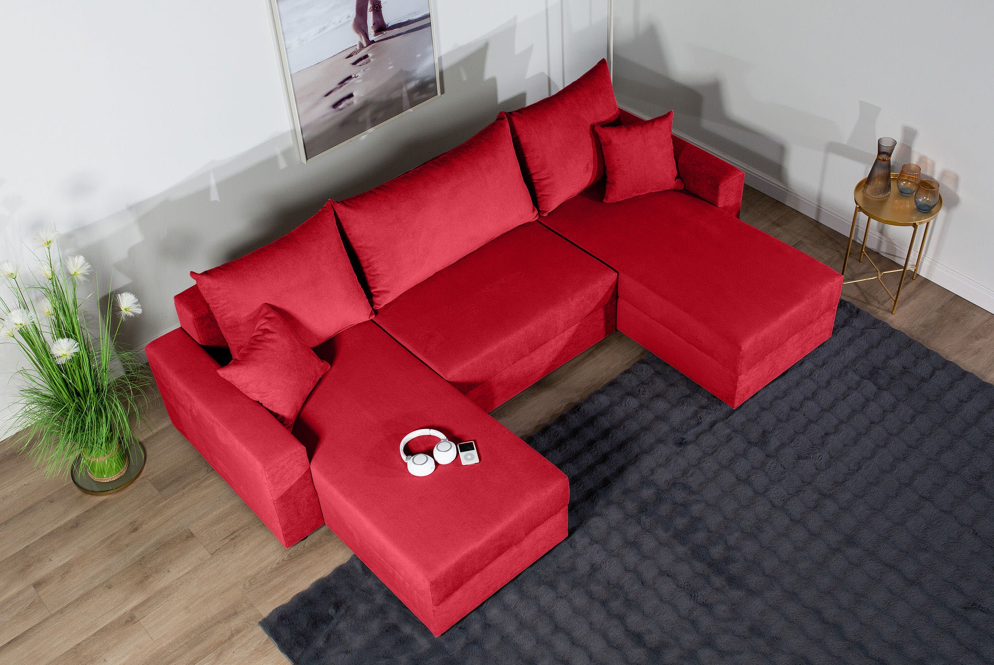 COLLECTION AB Wohnlandschaft »Pico U-Form«, Wohnlandschaft,2 X Ottomane,Polyätherschaum Polsterung