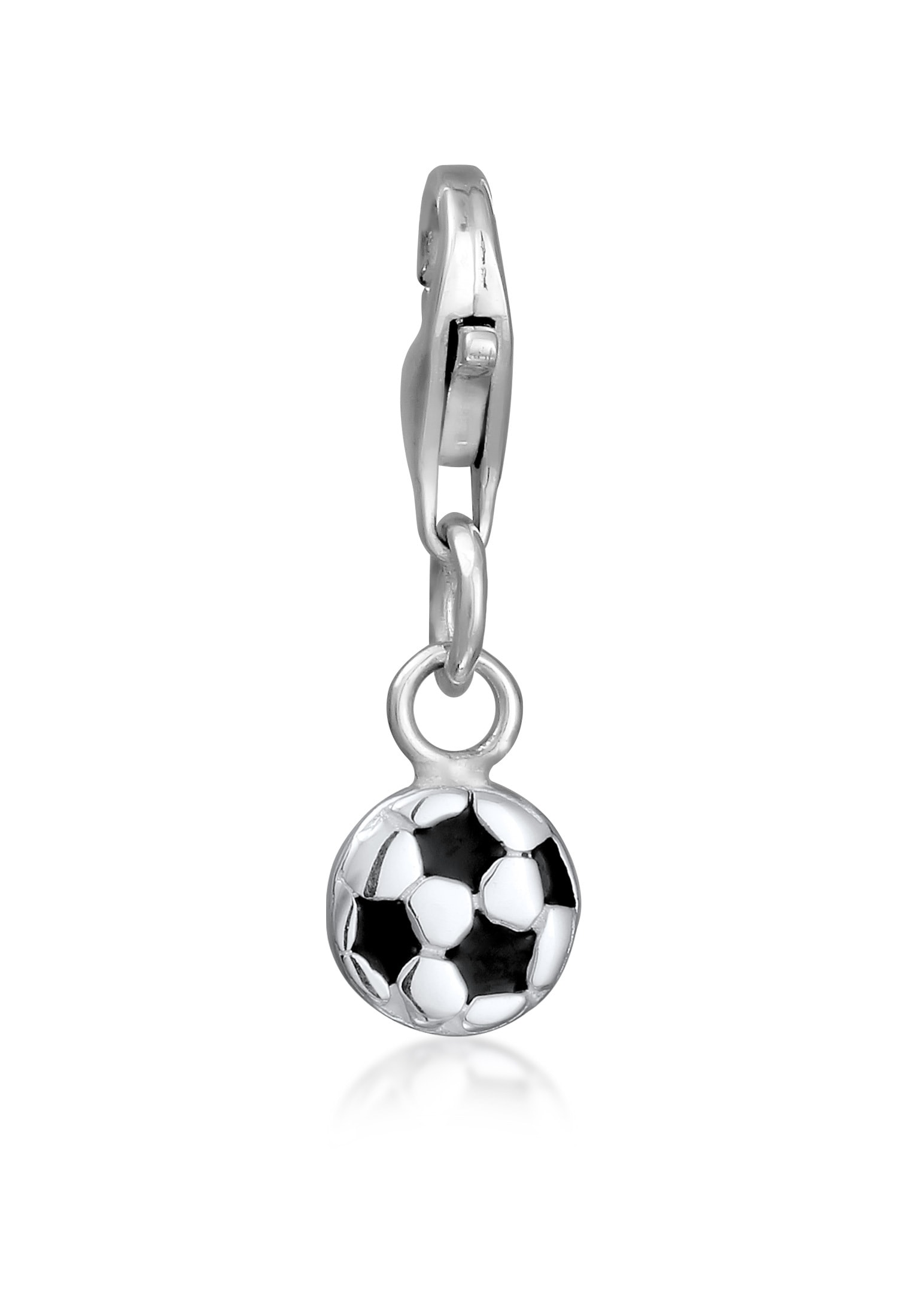 Charm Medaillon »Charm Fußball Emaille Verspielt 925 Sterling Silber«