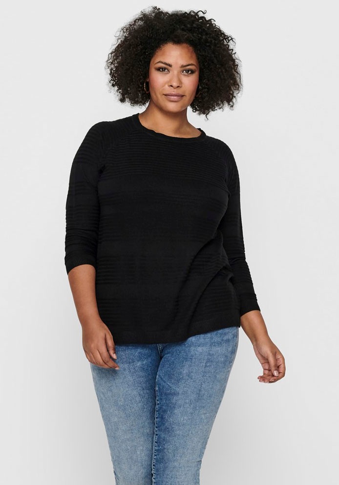 ONLY CARMAKOMA Strickpullover, im Glatt- Rippenstrickmuster