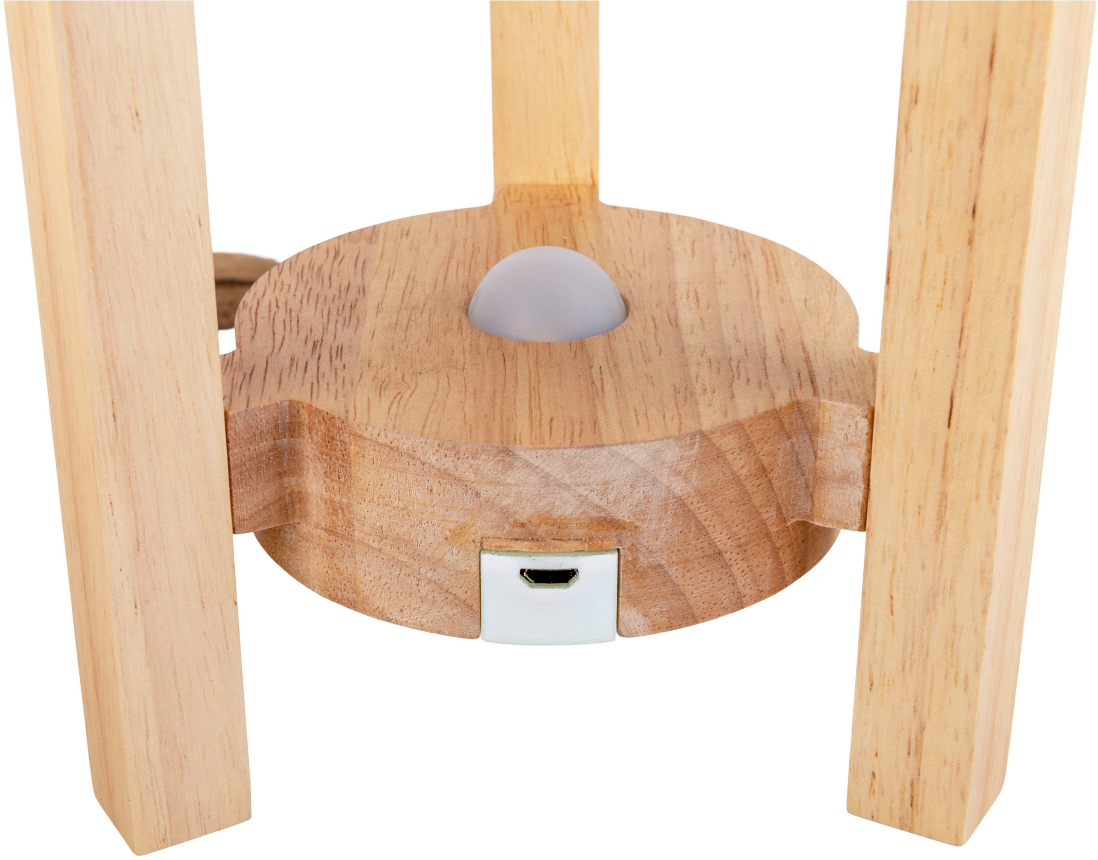 näve LED Tischleuchte »Madita« LED-Modul 1 Stk. Warmweiß Akkubetrieb, inkl. USB-C-Kabel, Holzgestell, Textilschirm, dimmbar