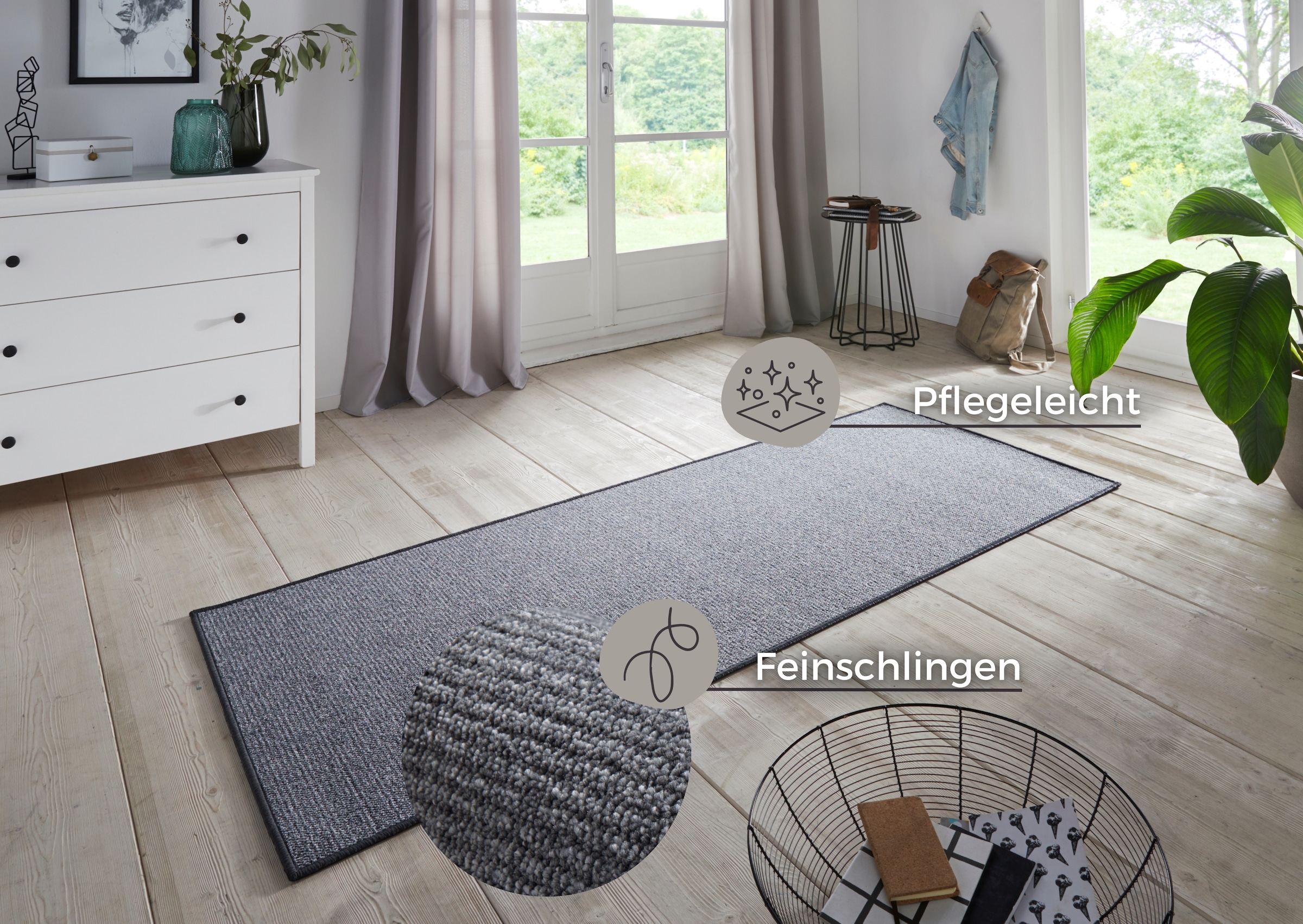 HANSE Home Läufer »Bouclé«, rechteckig, 5 mm Höhe, rutschfest, Sisal Optik, Teppich, Küche, Flur, schlicht, umkettelt