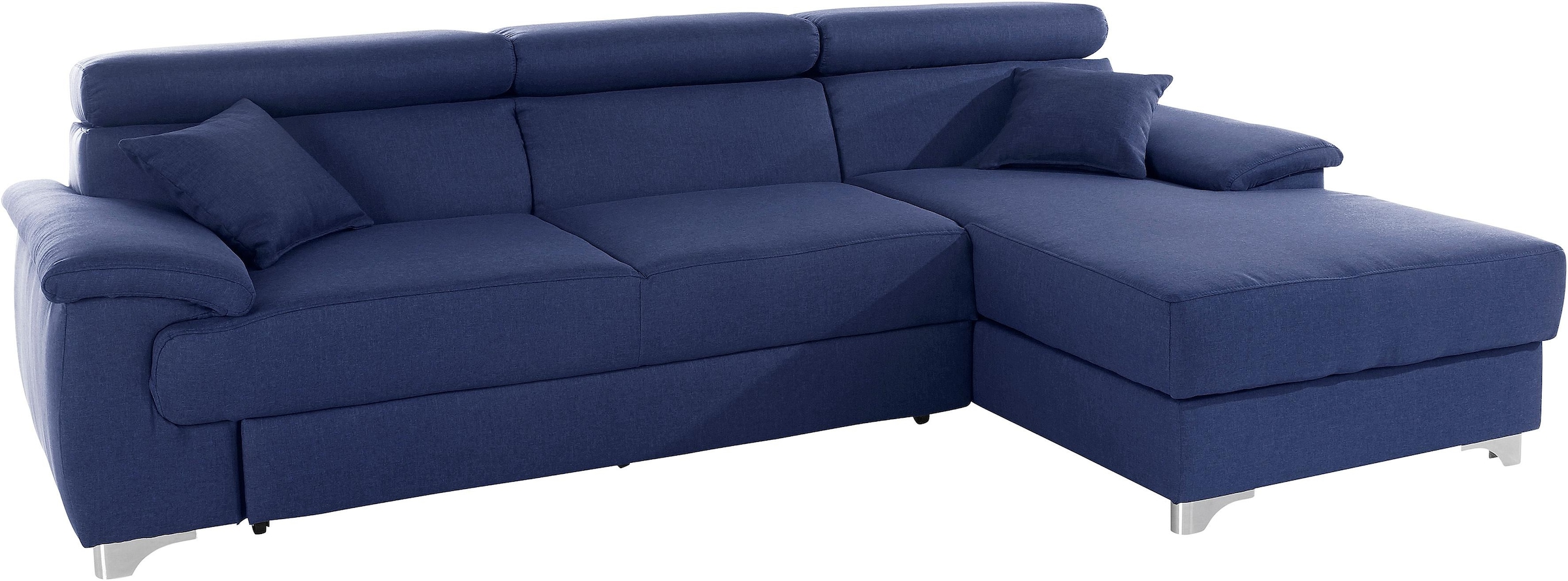 DOMO collection Ecksofa »Mira, inklusive Kopfteilverstellung für mehr Wohlfühlkomfort, L-Form«, wahlweise mit Bettfunktion und Bettkasten, elegant und modern