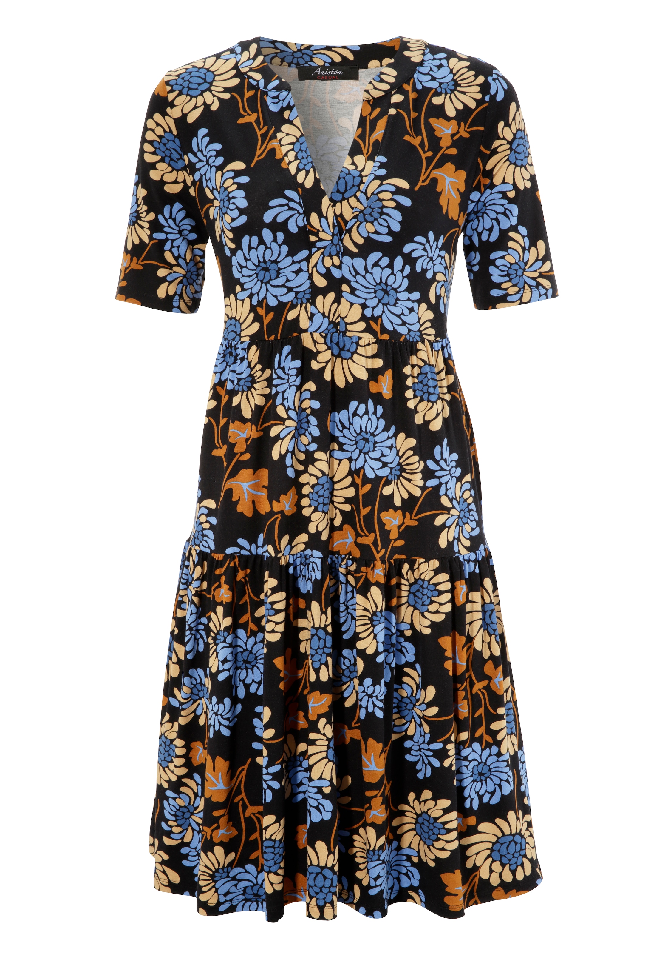 Aniston CASUAL Jerseykleid, mit graphischem im kaufen Shop Online Blumendruck OTTO