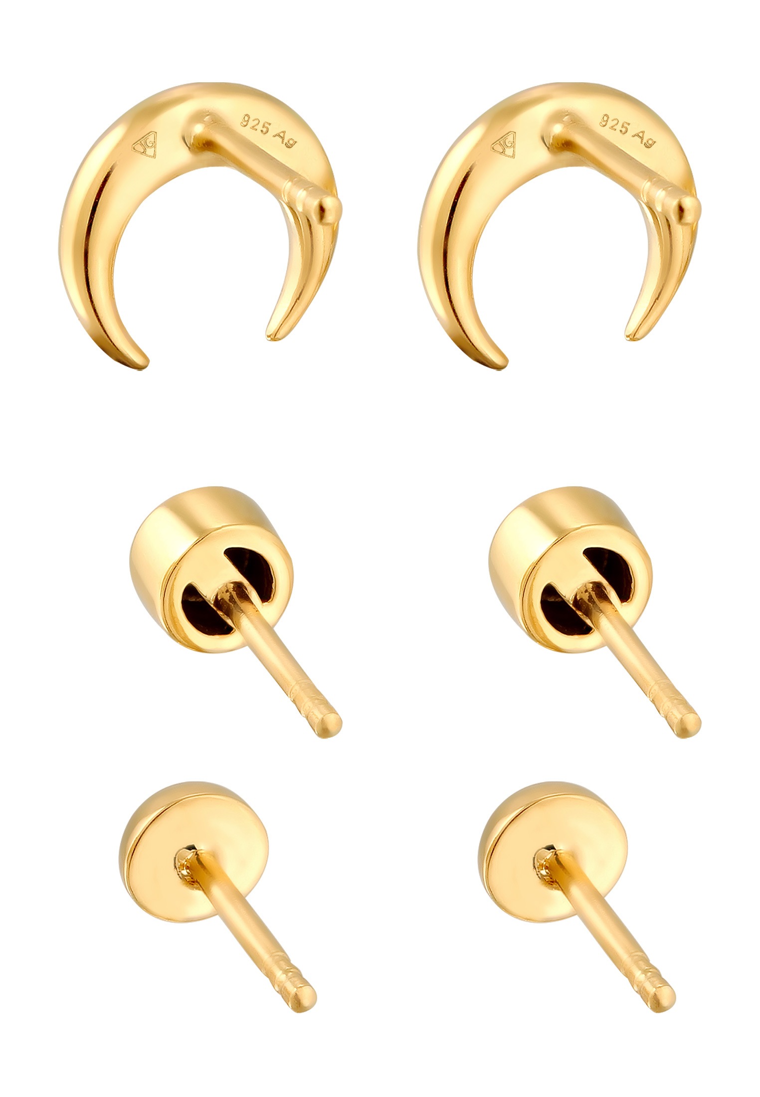 Elli Ohrstecker-Set »Ohrringe Ohrstecker Set Halbmond Astro Kristalle 925 Sterling Silber«