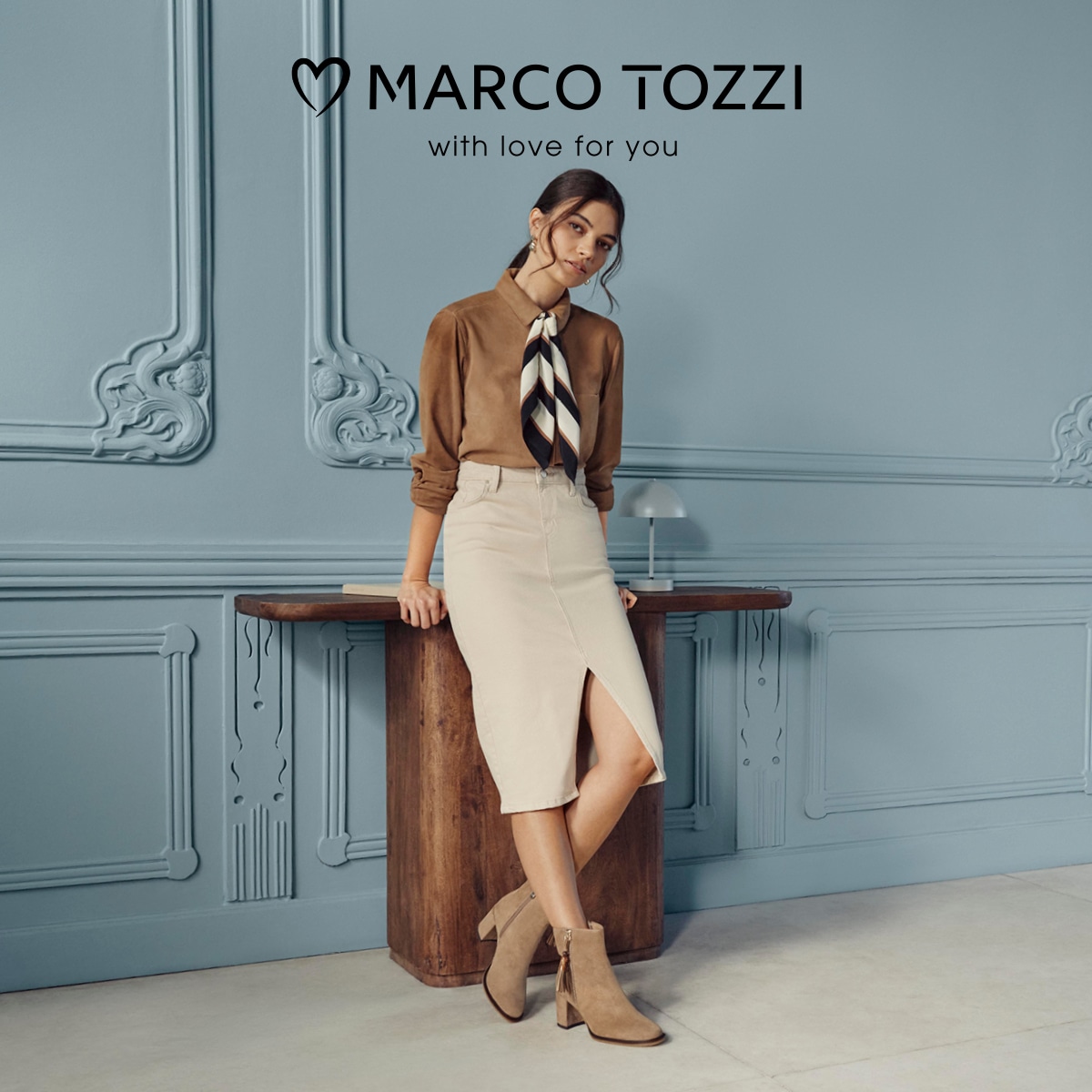 MARCO TOZZI Stiefelette  Cowboy-Boots, Ankle Boots mit Kordel-Schmuckelement