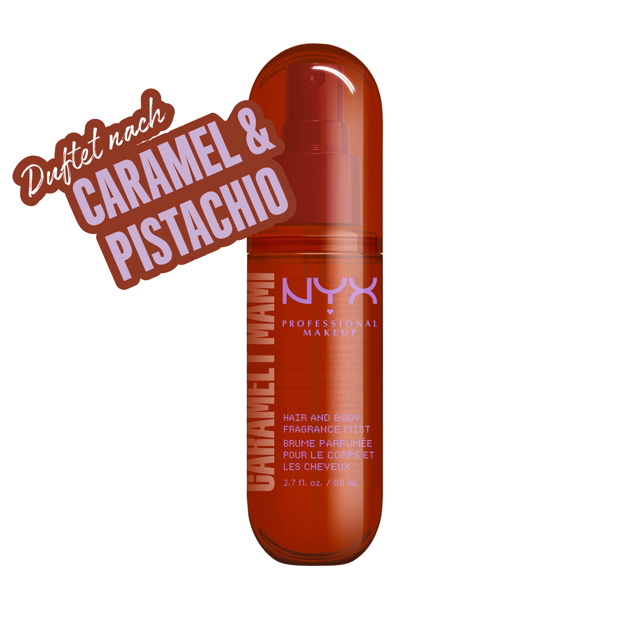 NYX PROFESSIONAL MAKEUP Bodyspray »CARAMELT MAMI HAIR & BODY MIST« duftet nach Karamell & Pistazie