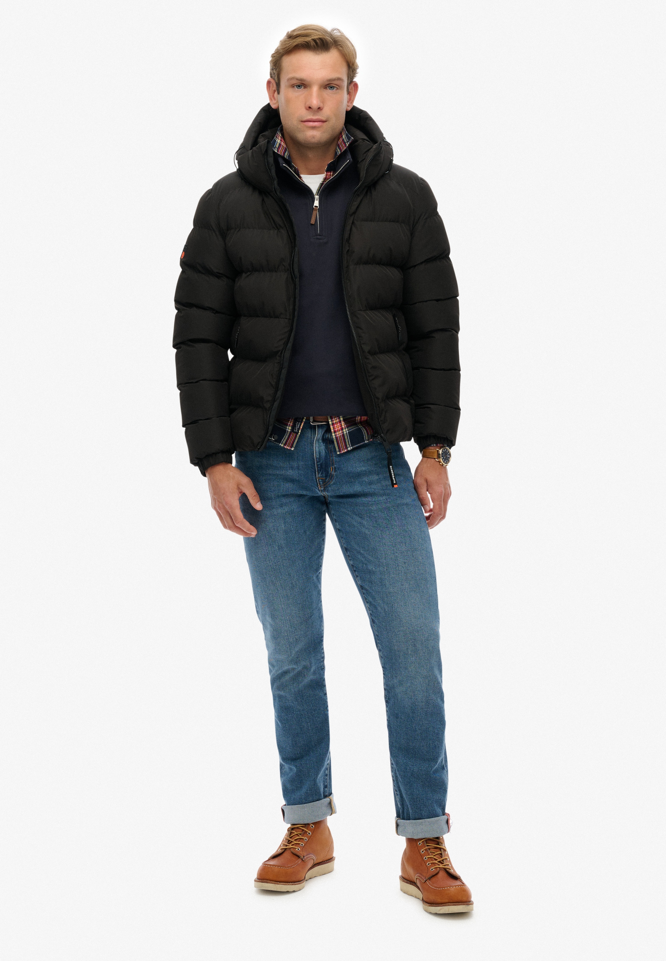 Superdry Steppjacke »HOODED SPORTS PUFFER JACKET«, mit Kapuze
