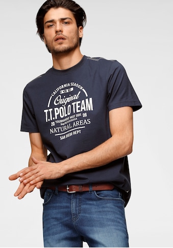 TOM TAILOR Polo Team T-Shirt, mit großem Logofrontprint kaufen