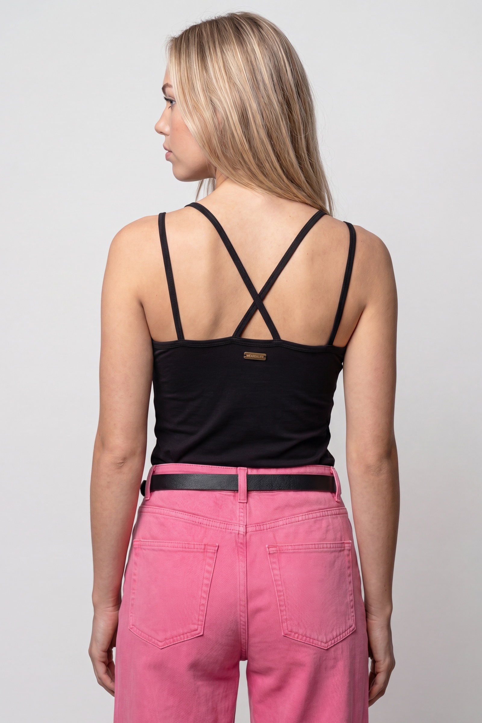 Alife & Kickin Rundhalsshirt Rundhals-Basic mit gekreuzten Trägern am Rücken