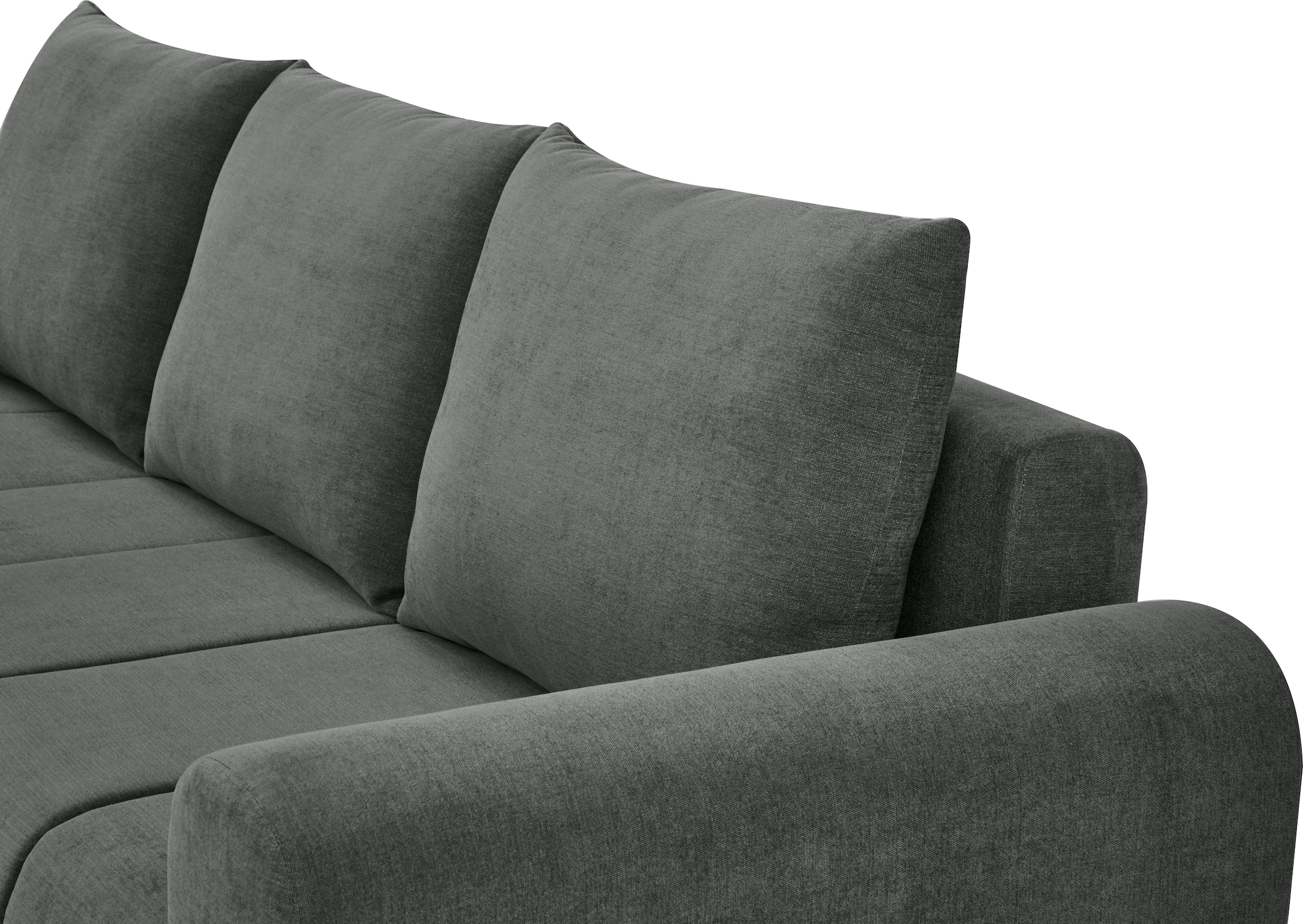 Home affaire Ecksofa »Nortrud, 241 cm, L-Form, mit Schlaffunktion u. Bettkasten« Recamiere rechts / links montierbar, in Cord und Webstoff