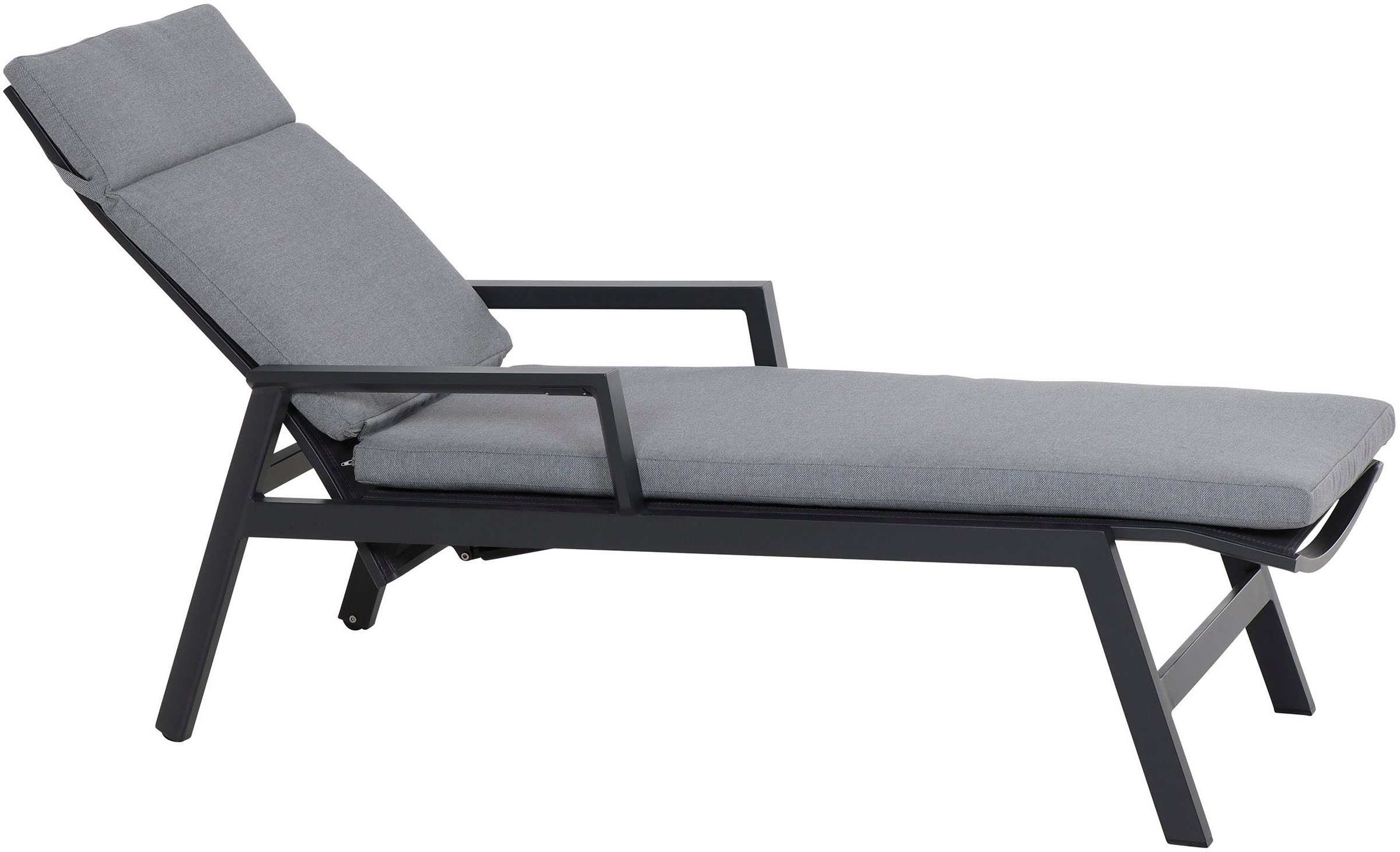 Siena Garden Garten-Essgruppe »Valencia/Ancona«, (Set, 15 tlg., 6 Sessel: 59x71x110 cm, Liege: 70x154x109,5 cm, Tisch: 220x100x74 cm), Polypropylen, Aluminium, Tischplatte aus Keramik, inkl. 7 Auflagen