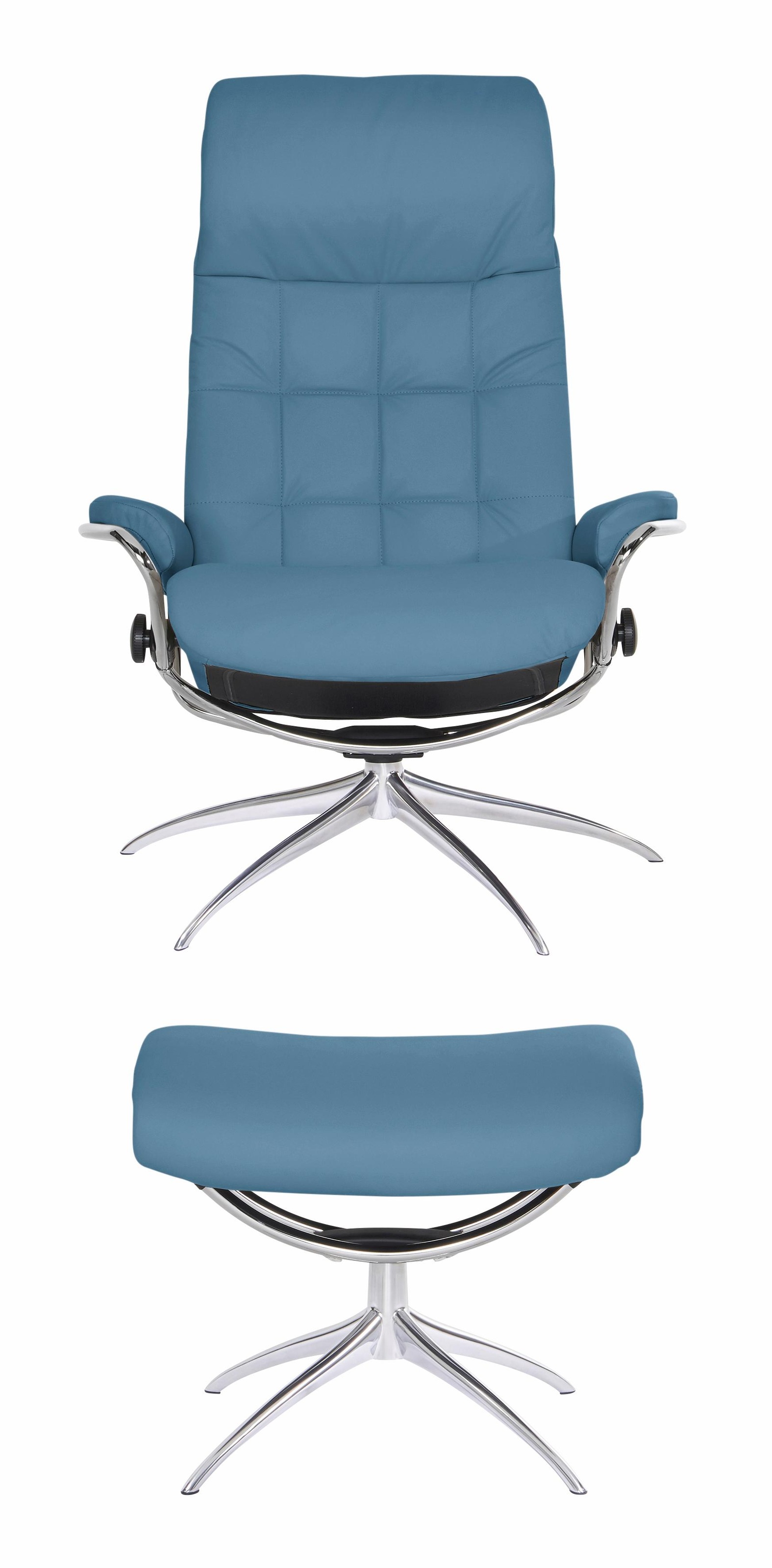 Stressless® Relaxsessel »London«, (Set, Relaxsessel mit Hocker), mit Hocker, High Back, mit Star Base, Gestell Chrom