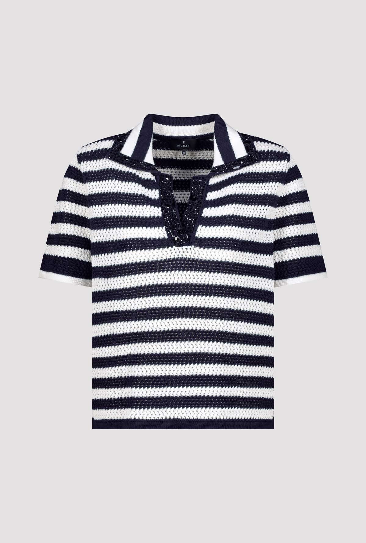 Monari Ajourpullover Regular fit mit Strasssteinen