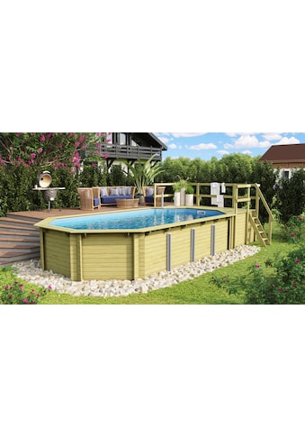 Karibu Pool »SEVILLA Set D«, BxLxH: 780x400x124 cm, mit Terasse und 2 kleinen... kaufen