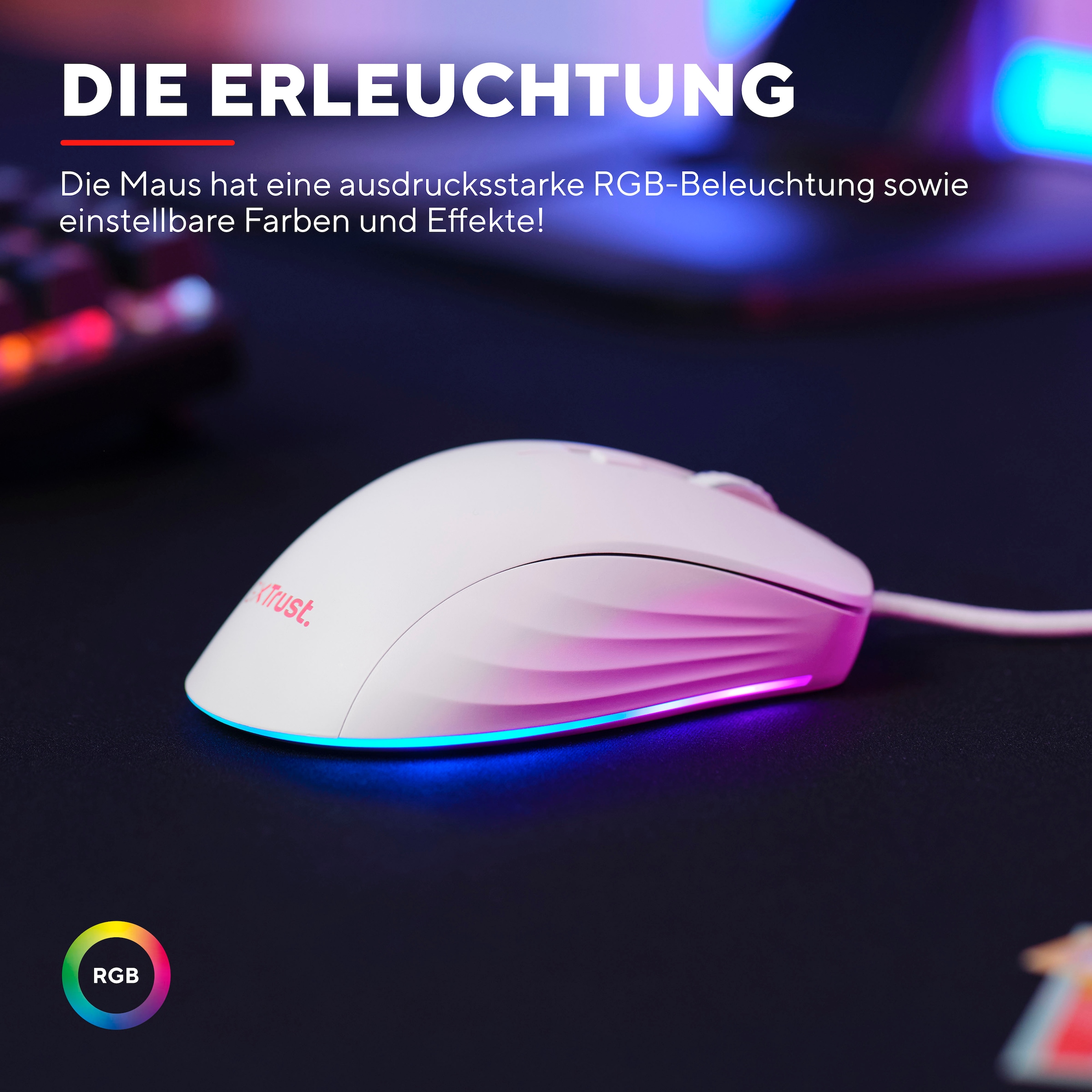Trust Gaming-Maus »GXT924W Ybar+« kabelgebunden