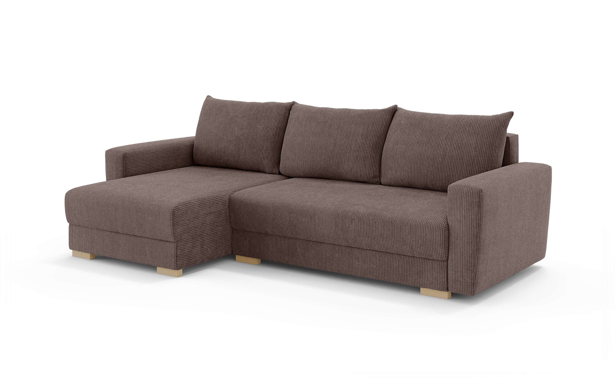 INOSIGN Ecksofa »MAGHERA universell Schlafsofa mit Bettkasten, Maße B/T/H: 255/142/84cm«, L-Form mit Recamiere rechts oder links montierbar, hoher Sitzkomfort