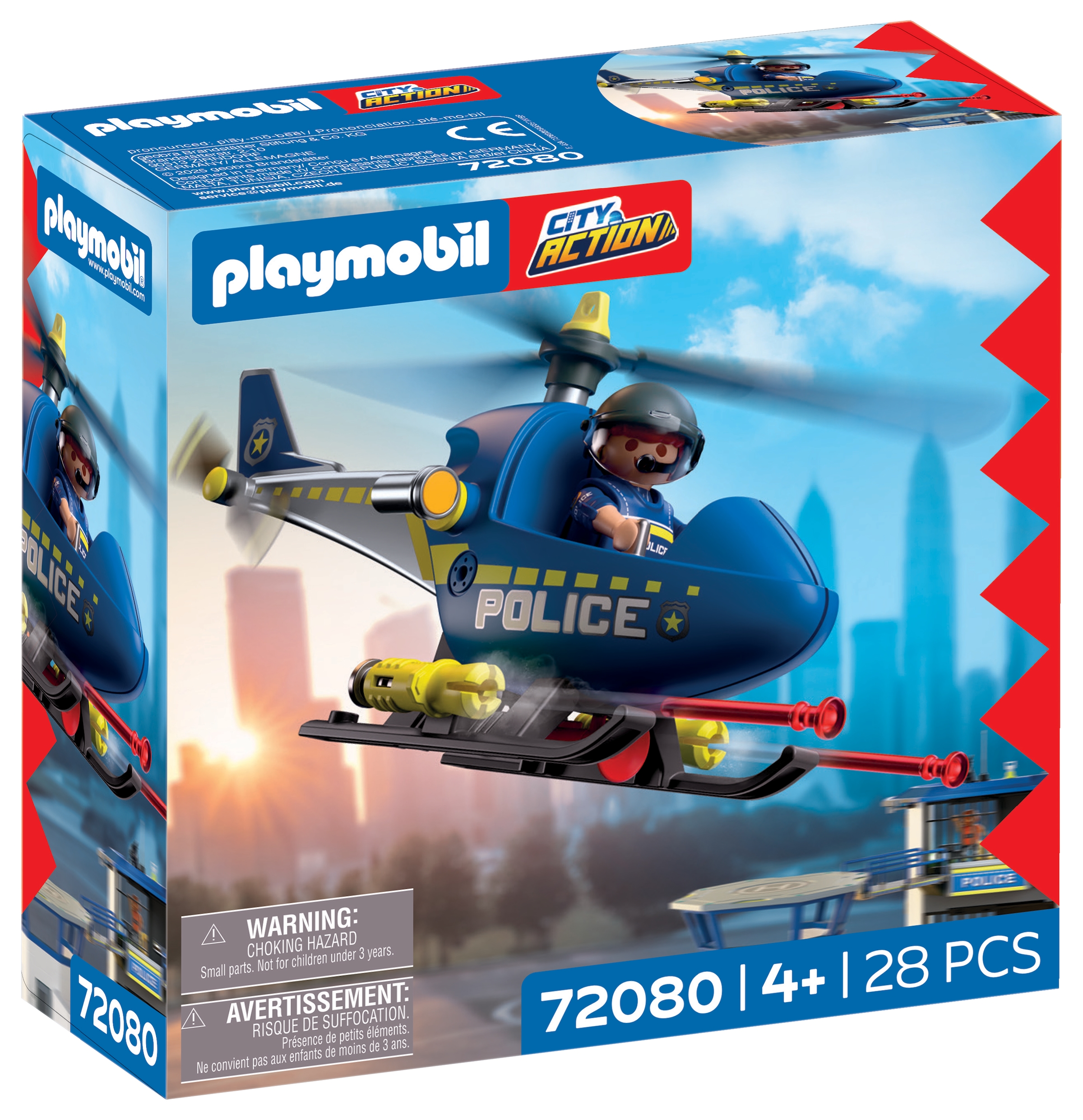 Playmobil® Konstruktions-Spielset »Polizeihelikopter (72080), City Action« Made in Europe