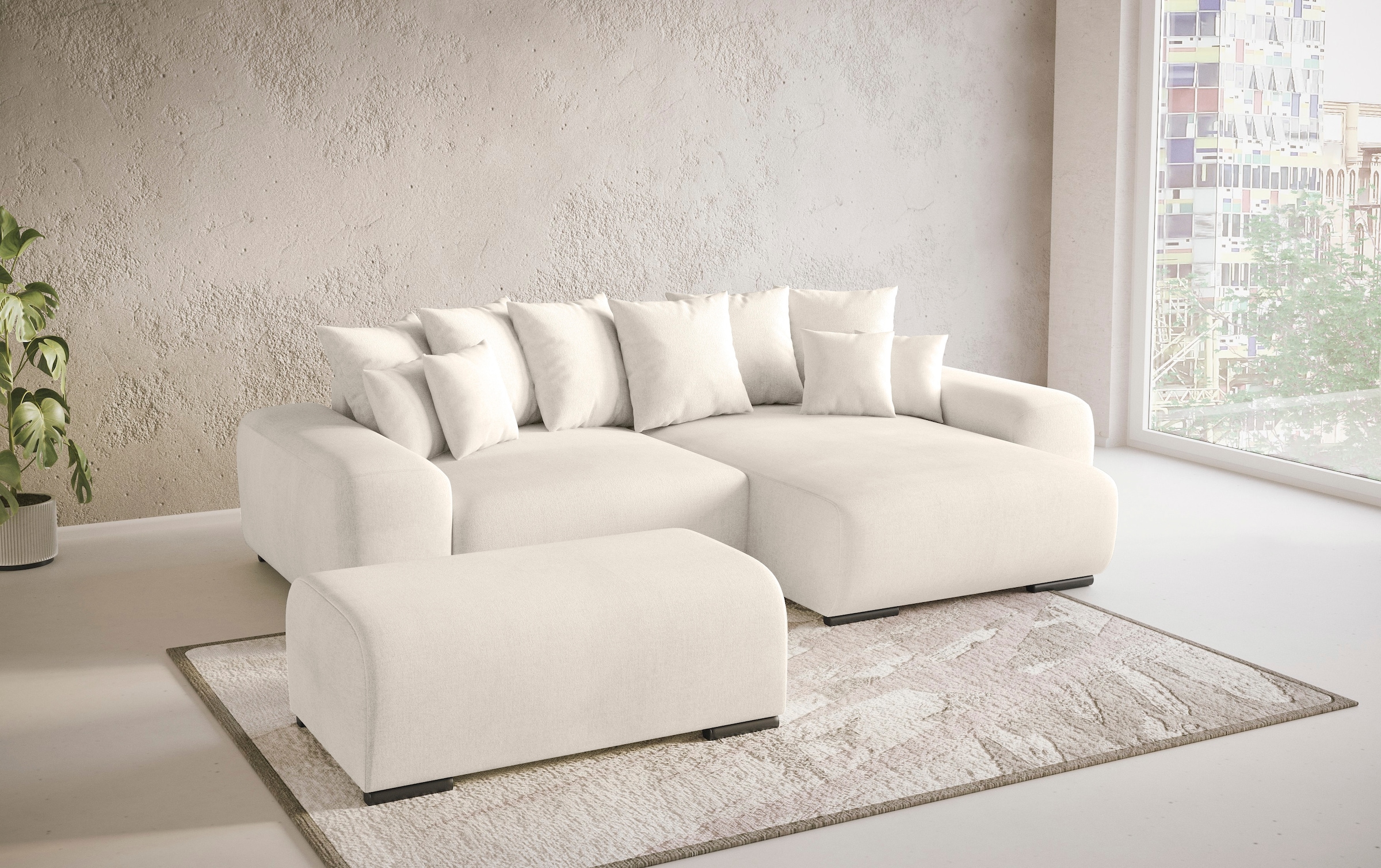 Mr. Couch Polsterecke »Sundance, L-Form«, Dauerschläfer mit Bett, Bettkasten, bis 140 kg belastbar