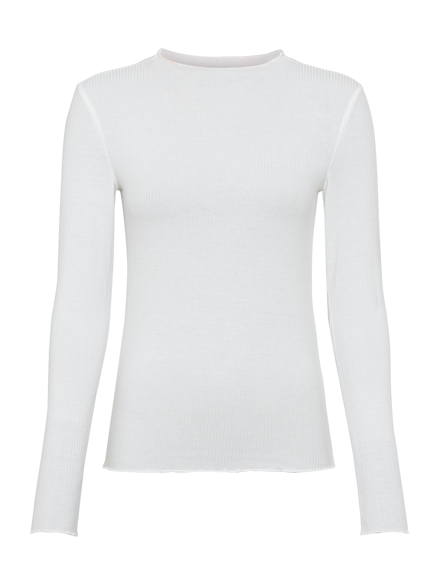 LASCANA Langarmshirt, aus weicher Rippware, Stehkragen, Basic