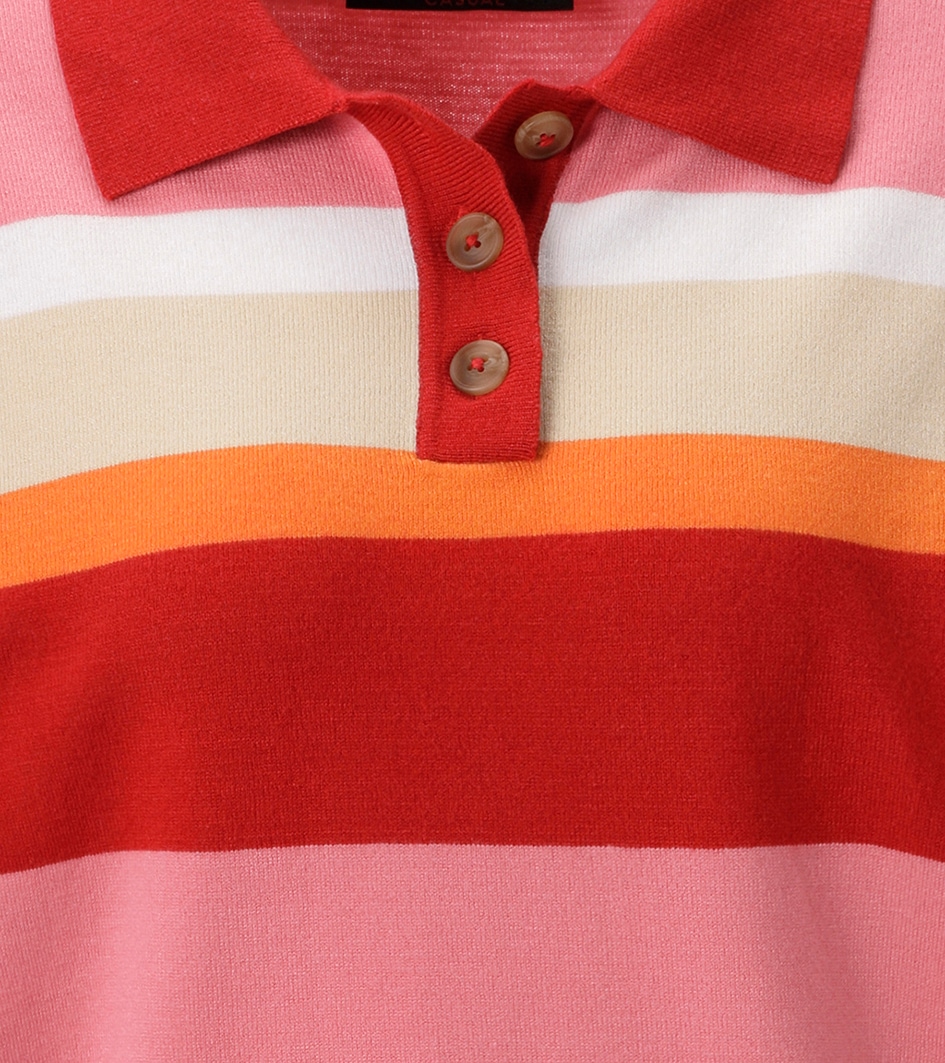 Aniston CASUAL Strickpullover mit Polokragen und kurzer Knopfleiste - NEUE KOLLEKTION