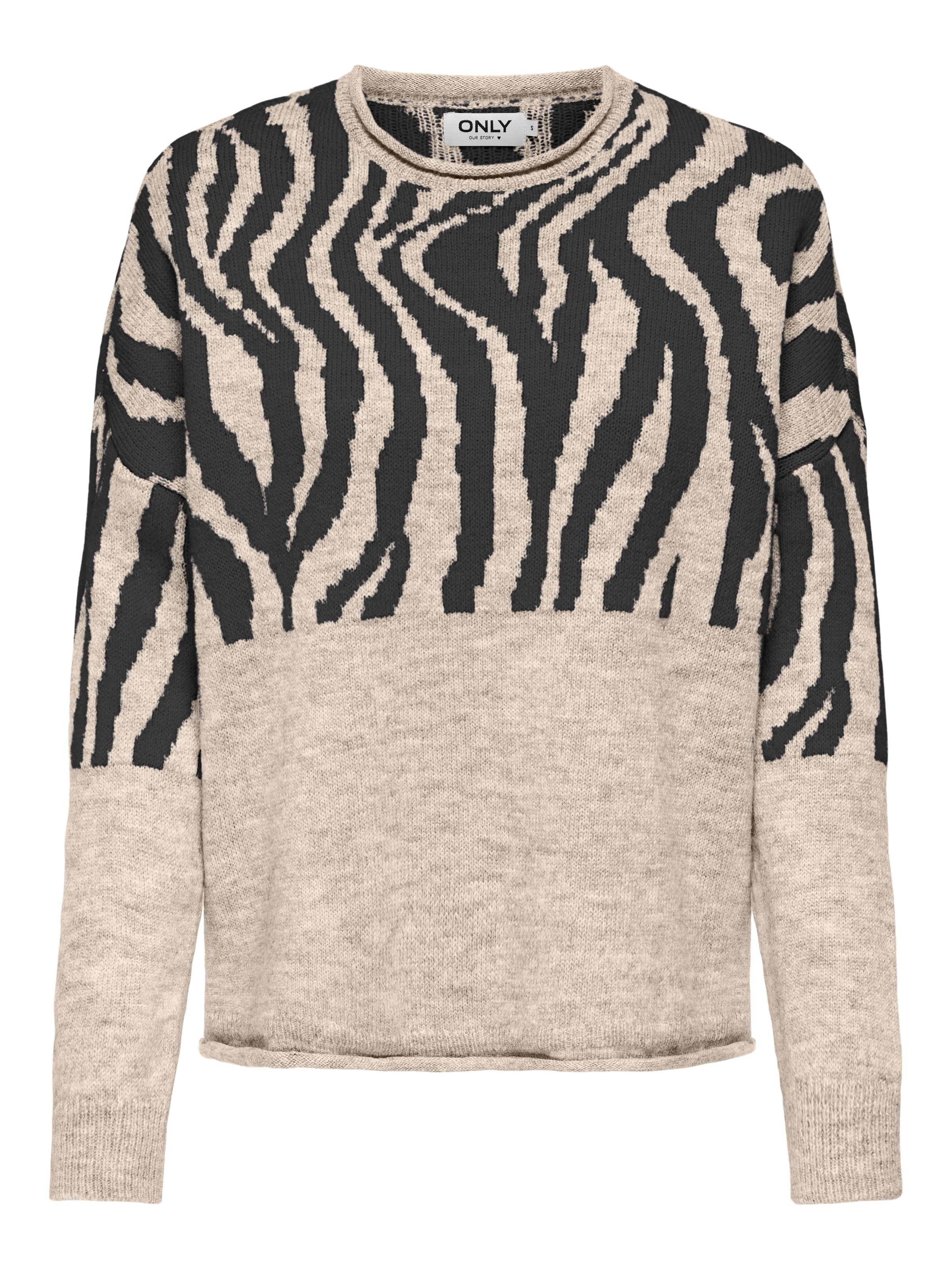 ONLY Rundhalspullover »ONLJADE ZEBRA LS O-NECK CC KNT«