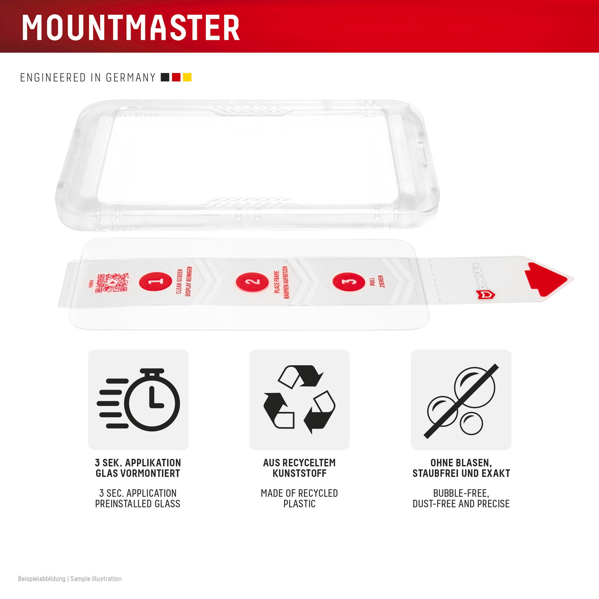 Displex Displayschutzglas »Real Glass Screen Protector inkl. Case mit MountMaster« für Google Pixel 10a Displayschutzfolie, Schutzfolie, Bildschirmschutz, kratz- & stoßfest