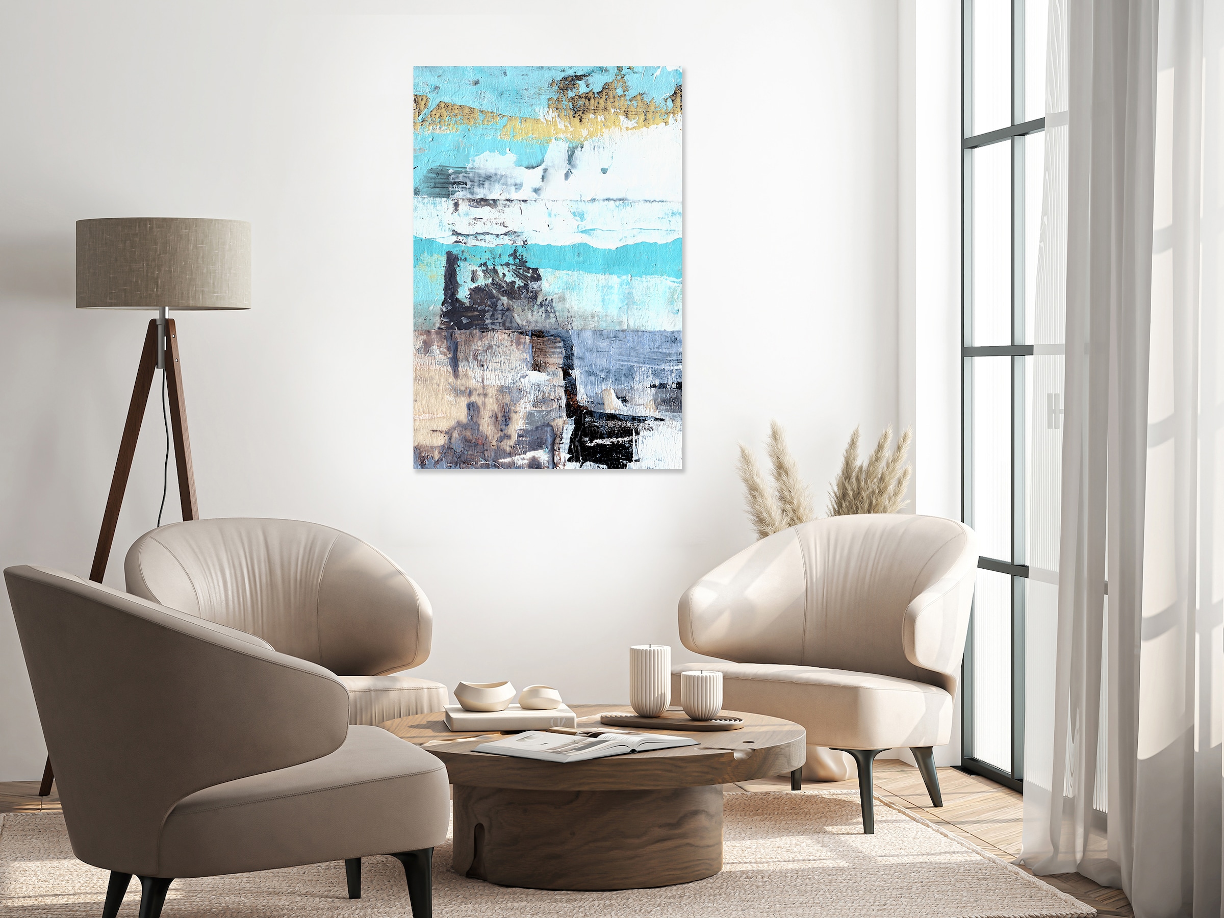 queence Acrylglasbild »Wandbild, Goldbild, Bild Abstrakte Kunst mit Blattgold veredelt« Abstrakte | Fantasy | Kunst Handveredelt mit Blattgold für eine edle und zeitlose Optik.