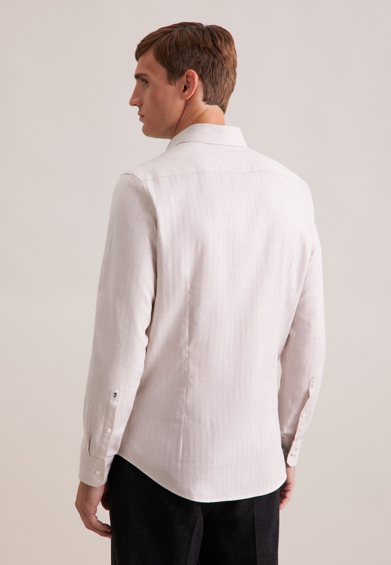 seidensticker Flanellhemd »Schwarze Rose« Slim 1/1 Kentkragen Fischgrat