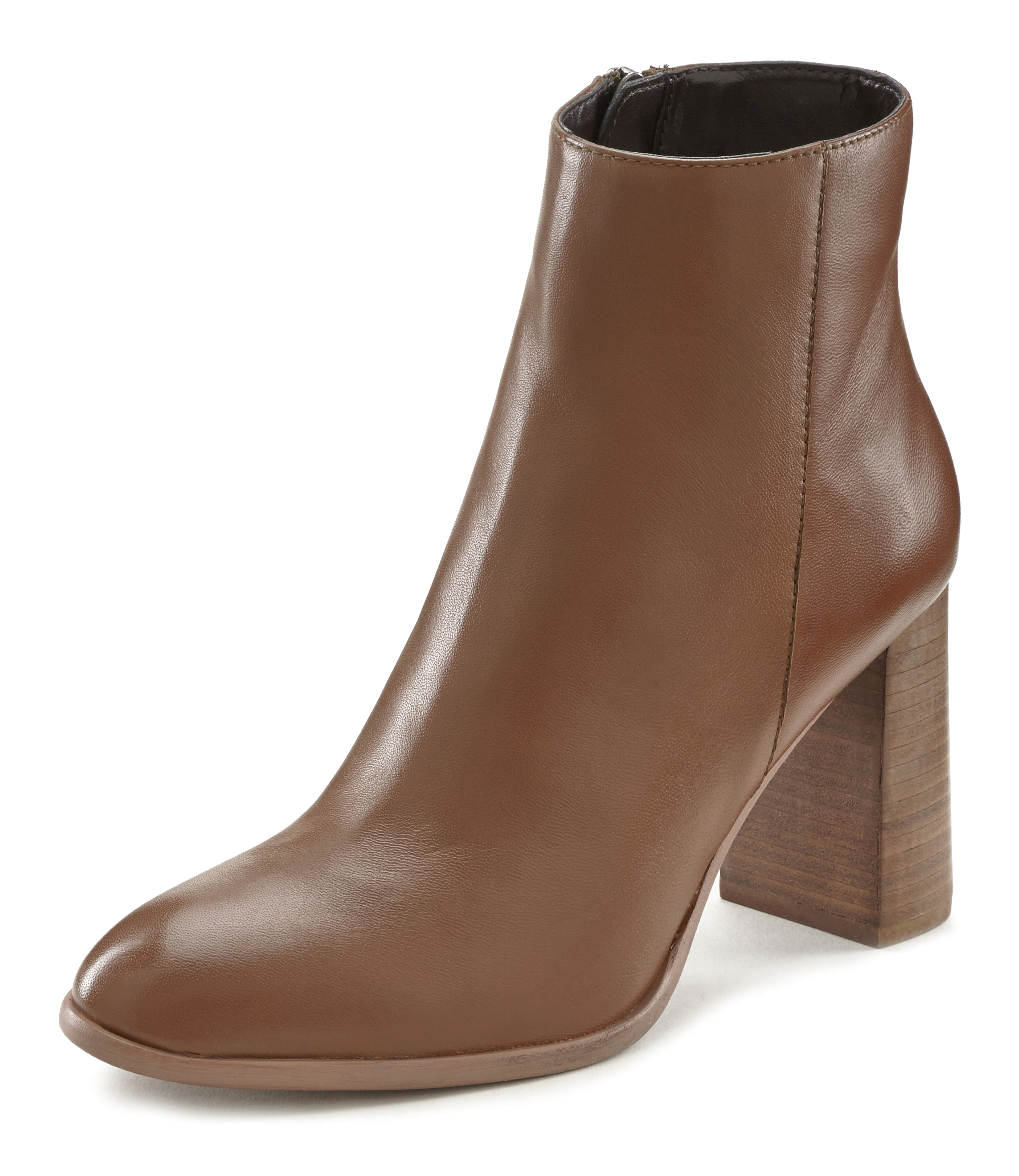 High-Heel-Stiefelette, Reißverschlusstiefel, Ankle Boots aus Leder mit trendigem...