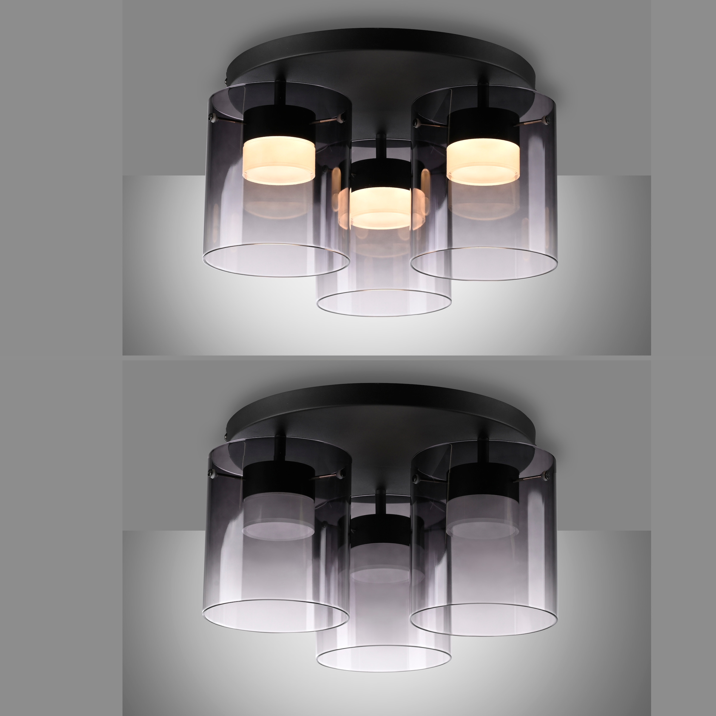 JUST LIGHT LED Deckenleuchte »ELIO« LED-Board 1 Stk. Warmweiß 3-Stufen Dimmer, Switchmo