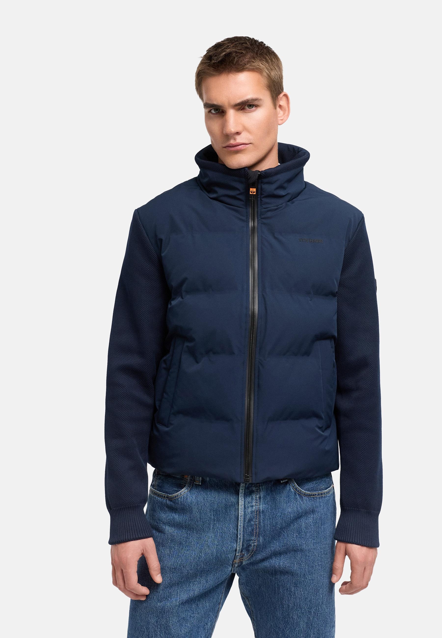 Stone Harbour Outdoorjacke »Winterjacke Eeron XX« ohne Kapuze Warme Jacke mit Strukturstrick in Piqué-Optik