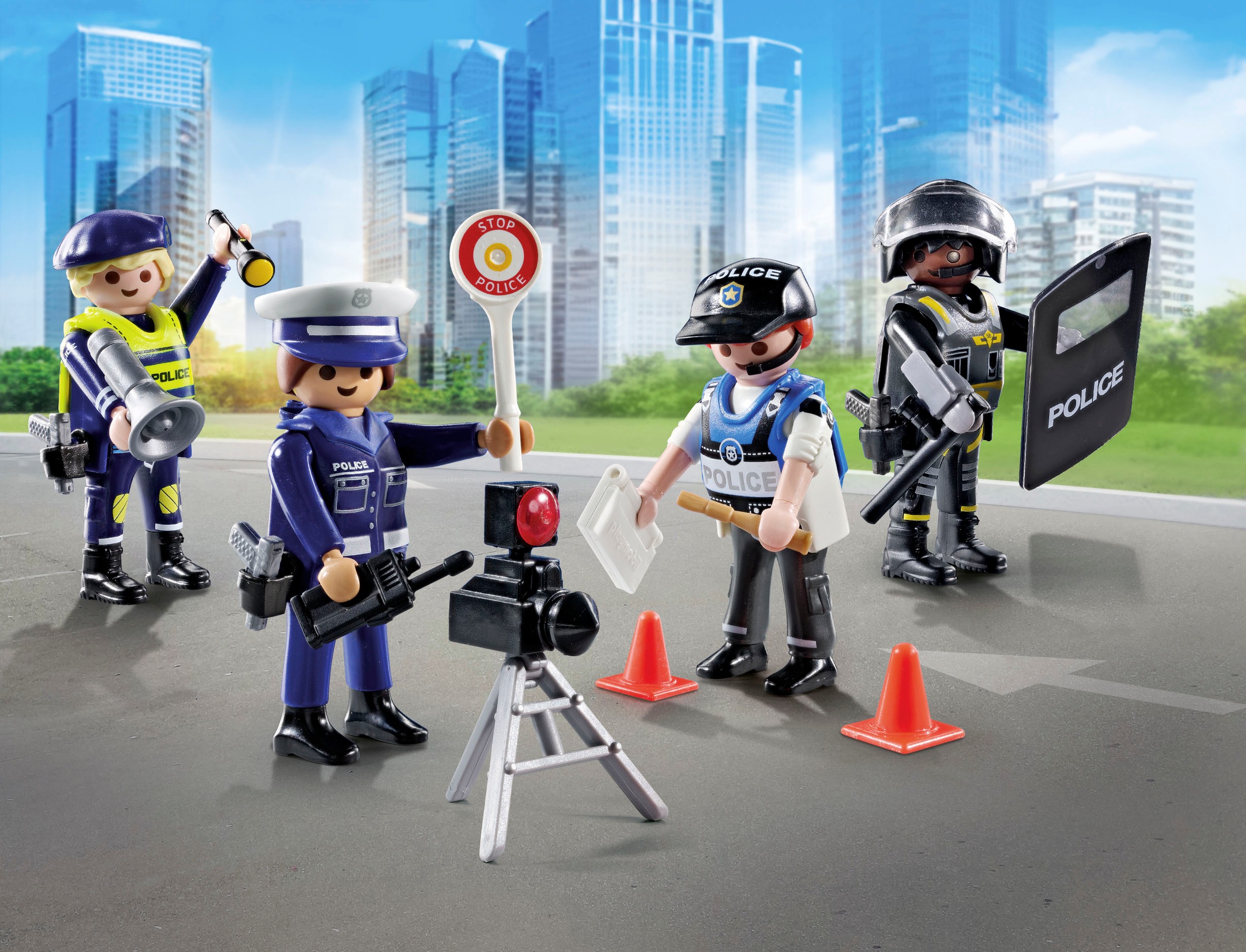 Playmobil® Konstruktions-Spielset »Figurenset Polizei (71730), Playmobil Action Heroes«, (35 St.), Made in Europe