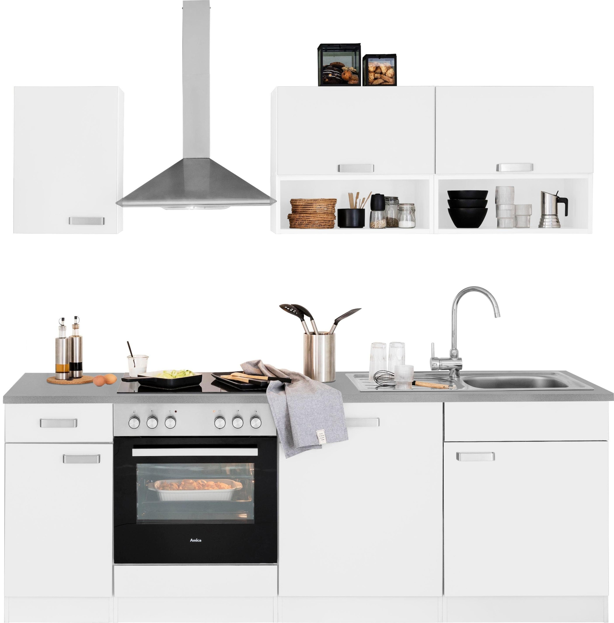 wiho Küchen Küchenzeile »Husum«, mit E-Geräten, Breite 220 cm bestellen bei  OTTO